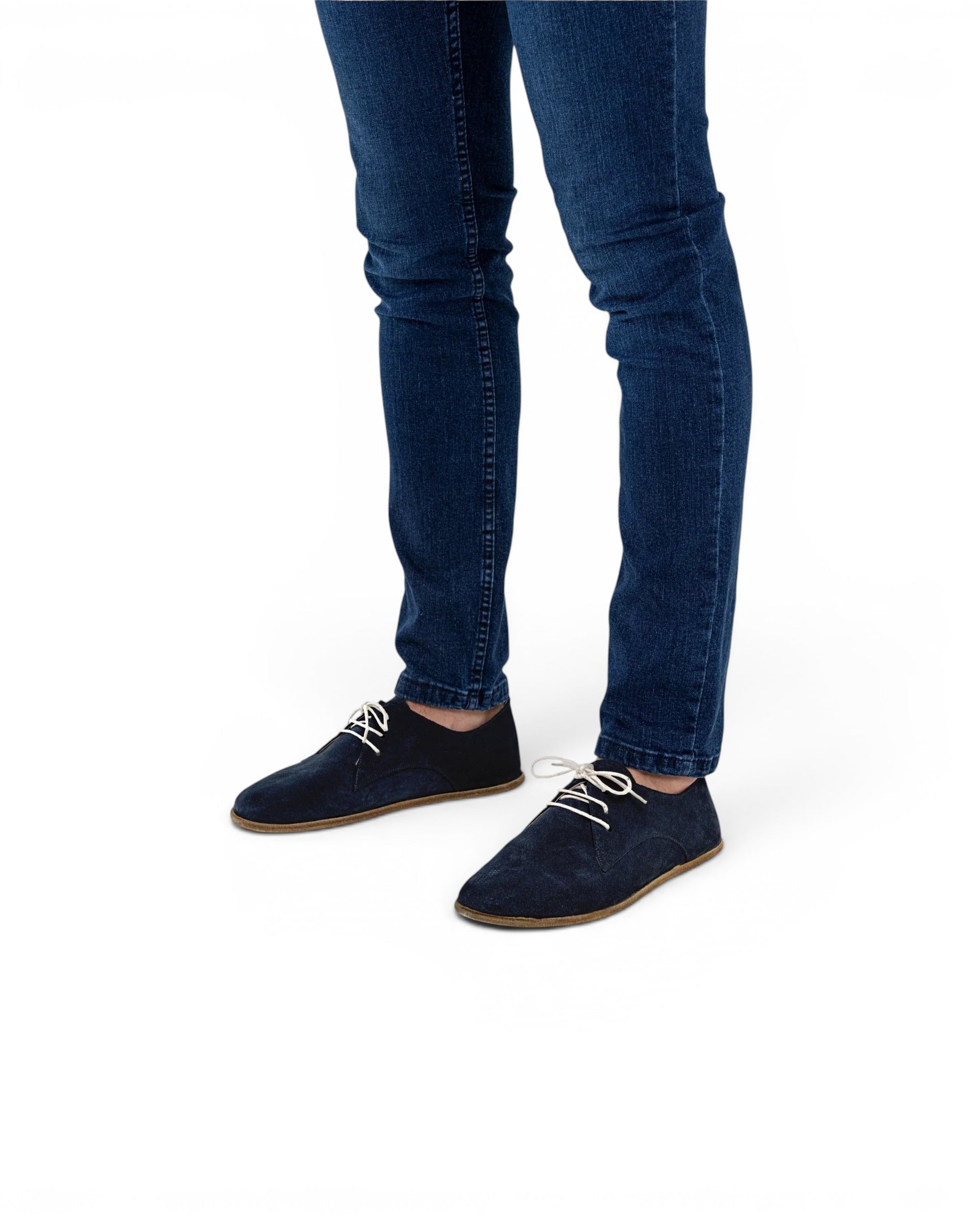 Side view Navy Oxford Shoes - Calf Leather Zero Drop | Bespoky