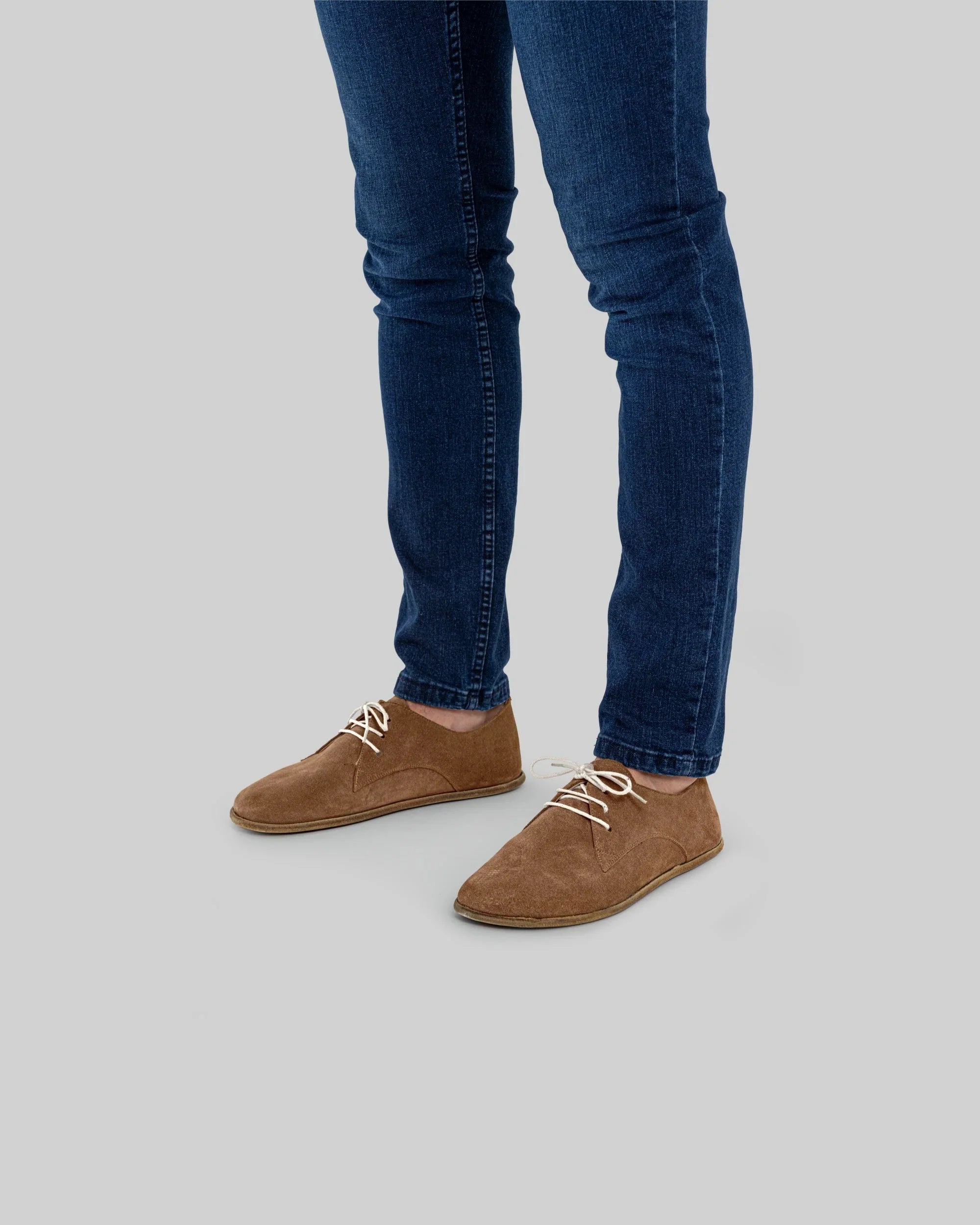 Side view Tan Oxford Shoes - Calf Leather Zero Drop | Bespoky