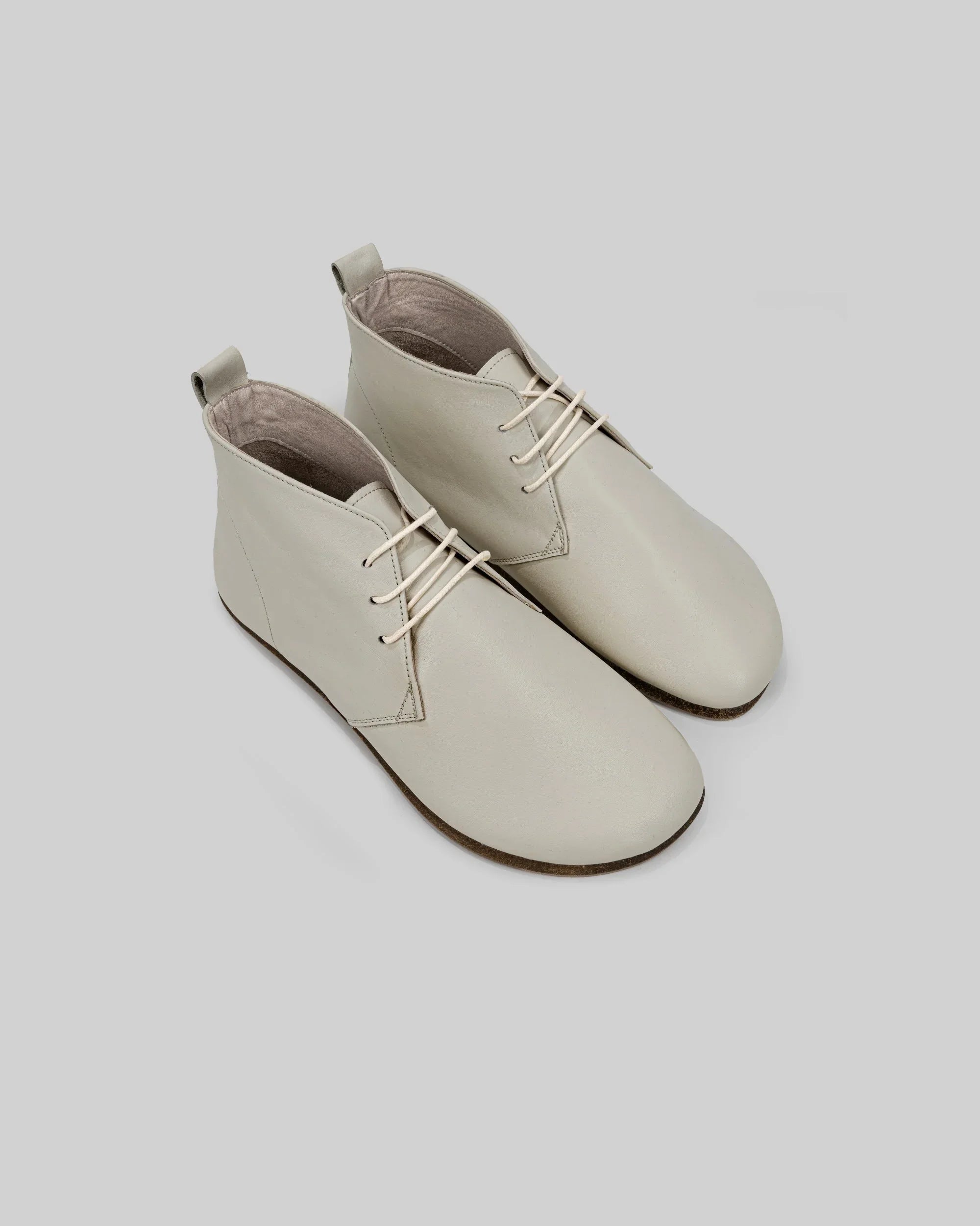 Men's Lucas Beige Ankle Boots - Handcrafted Calf Leather Wide Toe Box | Bespoky