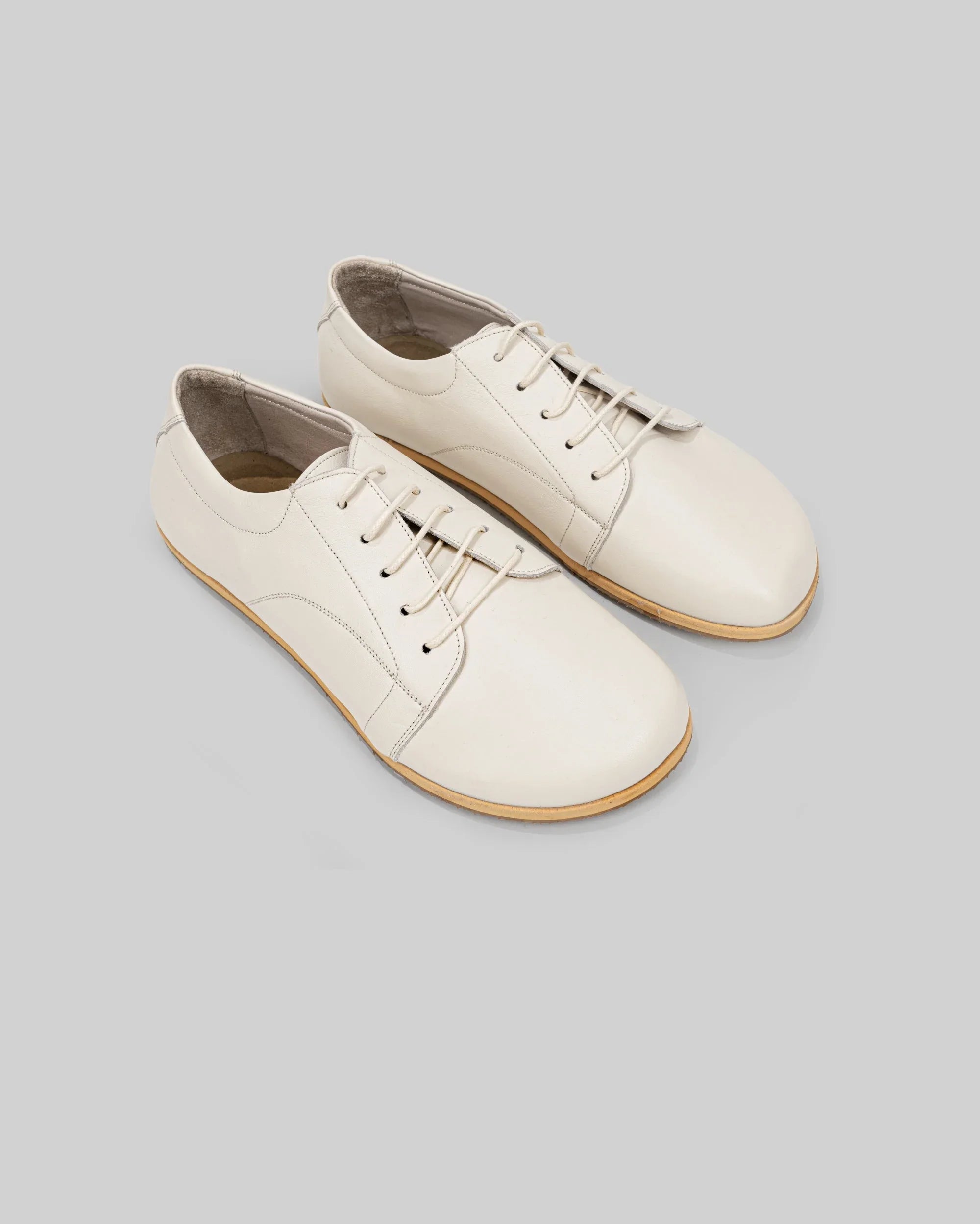 Women's Cream Barefoot Sneaker - Handcrafted Calf Leather Wide Toe Box | Bespoky