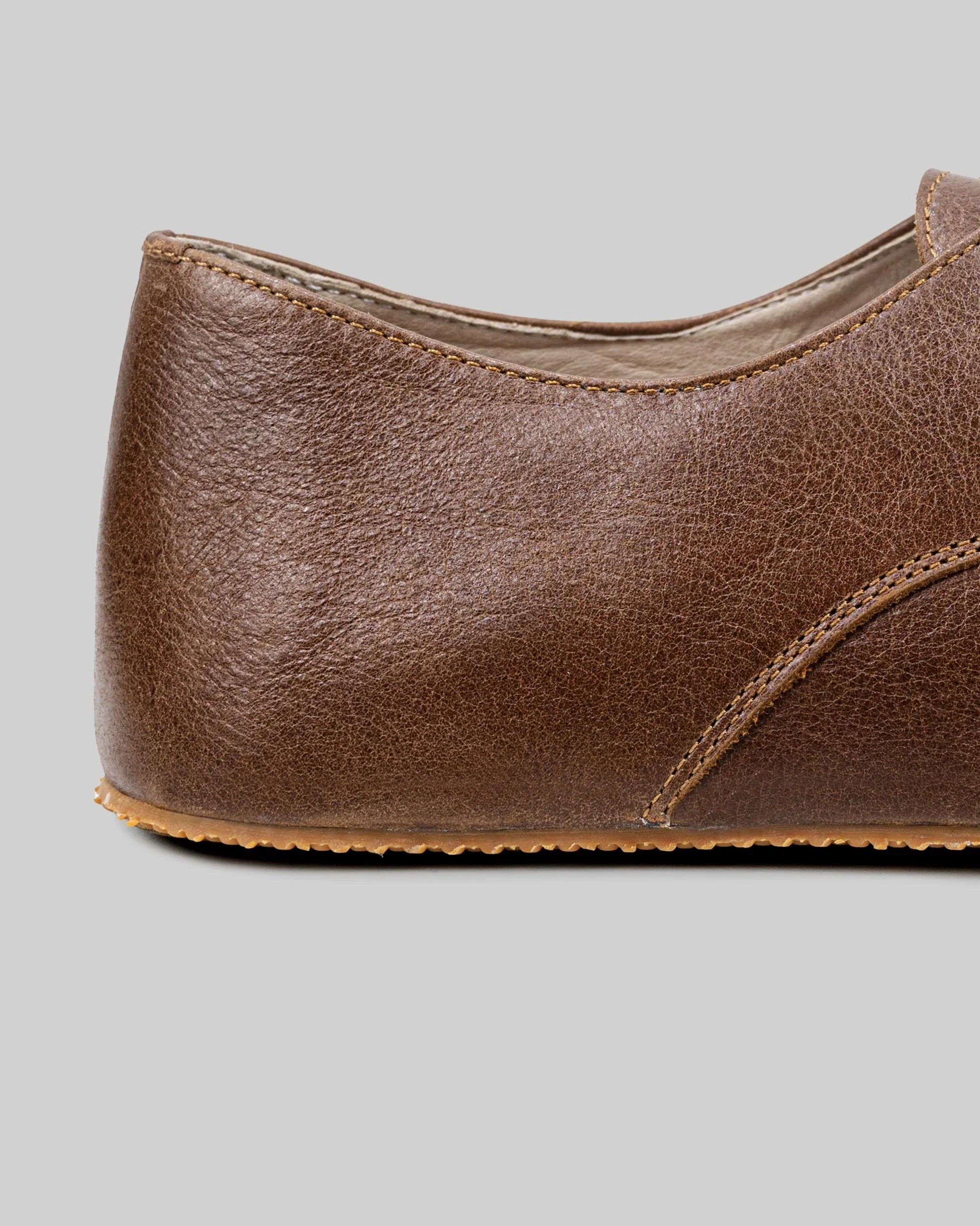 Side view Brown Oxford Shoes - Calf Leather Zero Drop | Bespoky