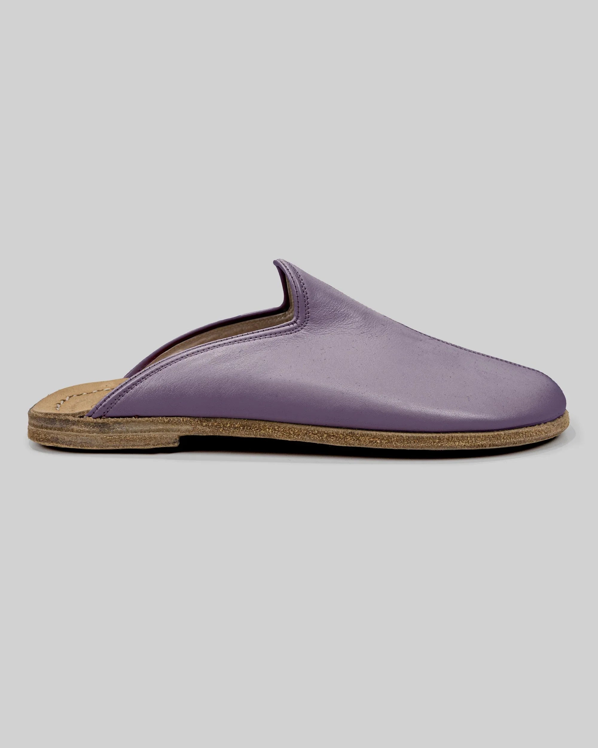 Side view Purple Slippers - Calf Leather Zero Drop | Bespoky