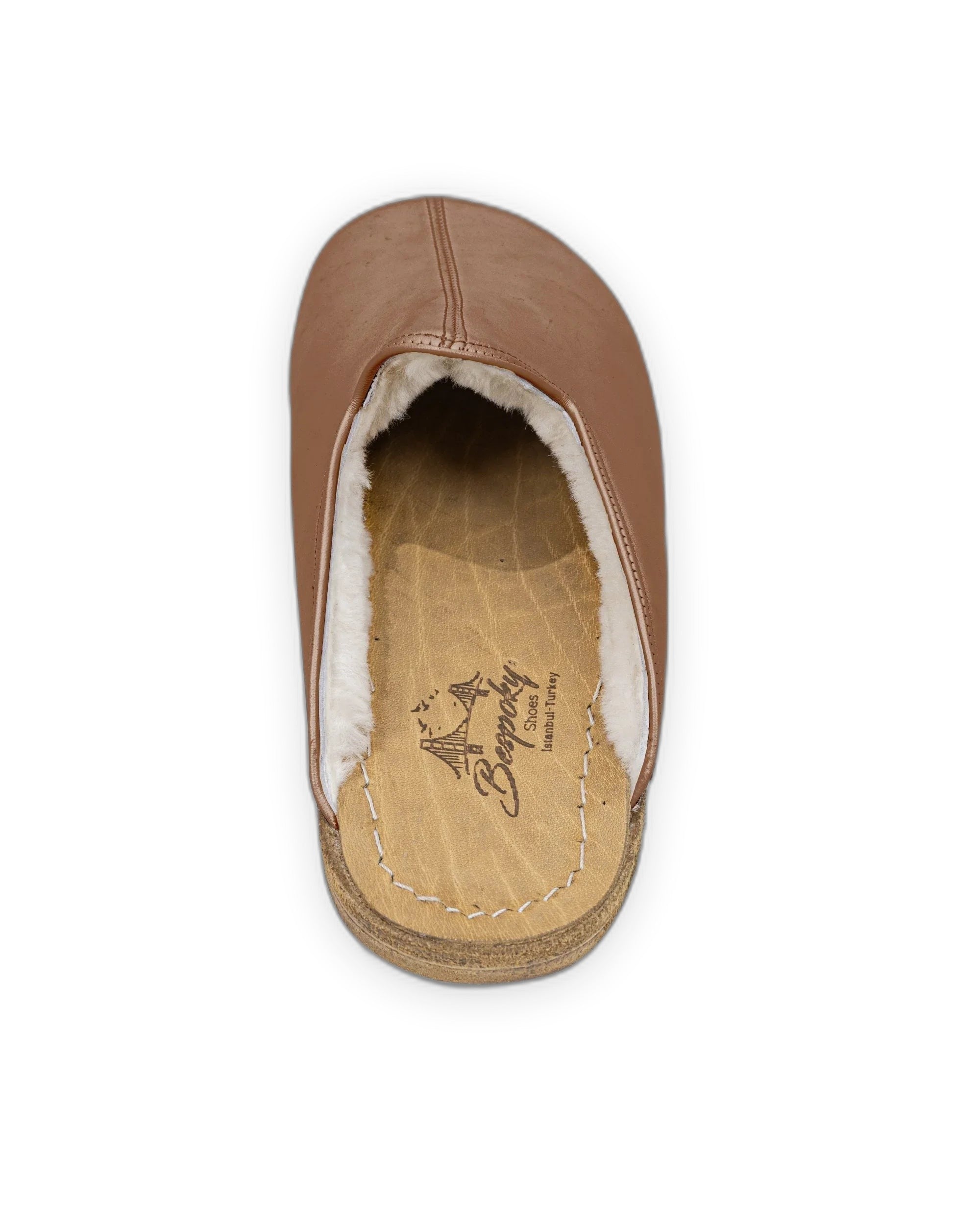 Pair Gold Shearling Slippers - Barefoot Wide Toe Calf Leather | Bespoky