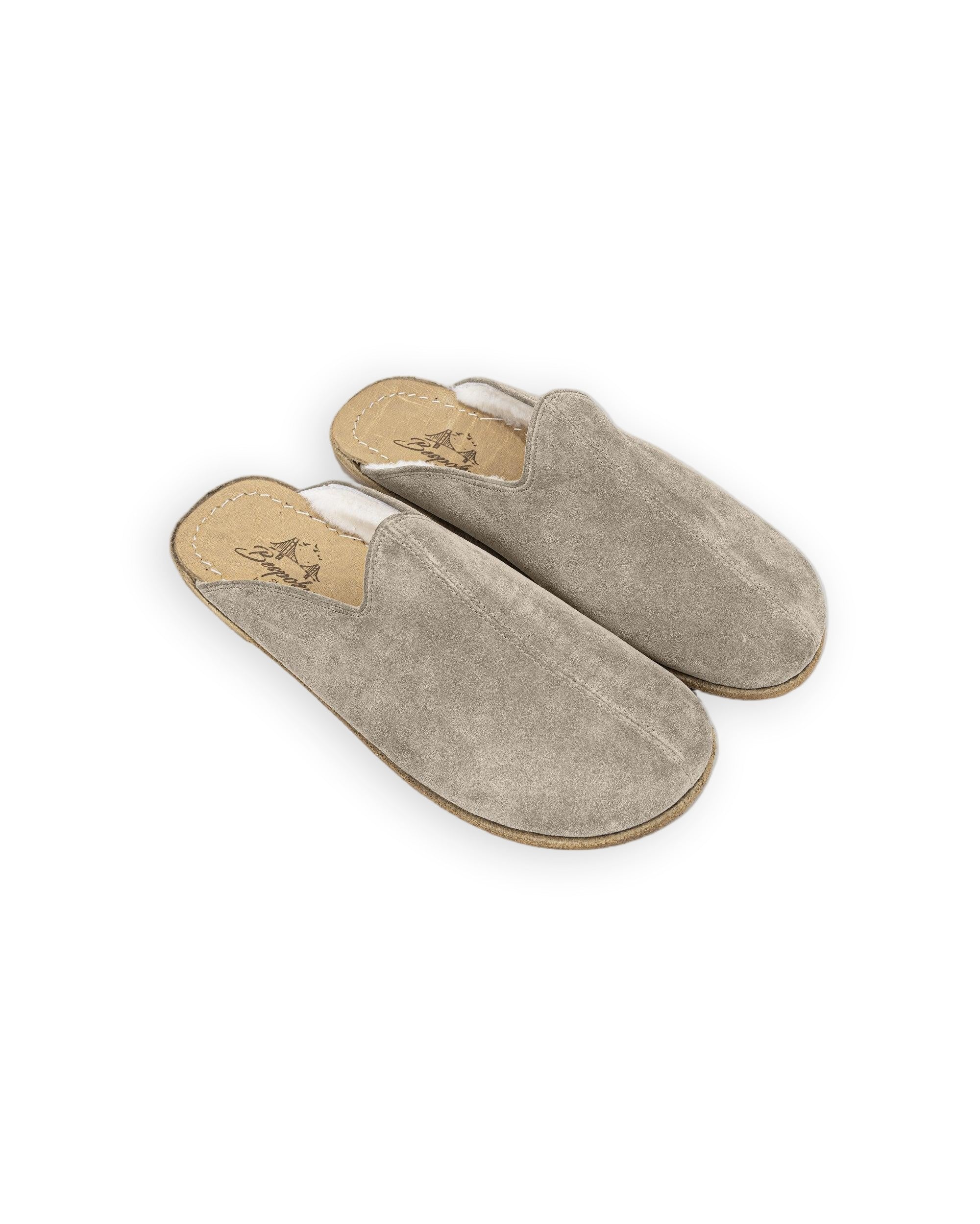 Women's Cream Shearling Slippers - Handcrafted Calf Leather Wide Toe Box | Bespoky
