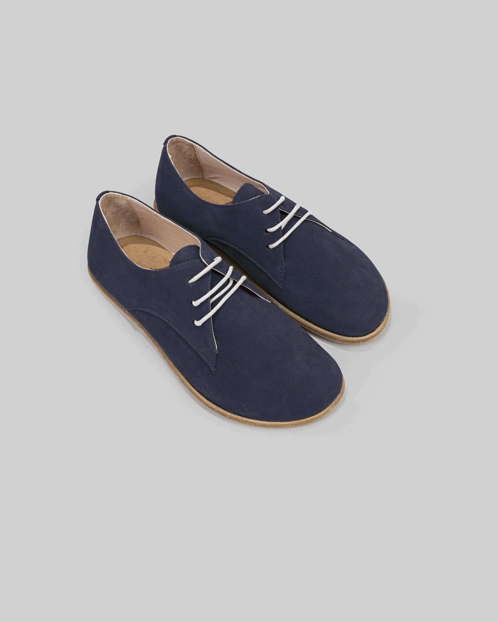 Women's Navy Oxford Shoes - Handcrafted Calf Leather Wide Toe Box | Bespoky