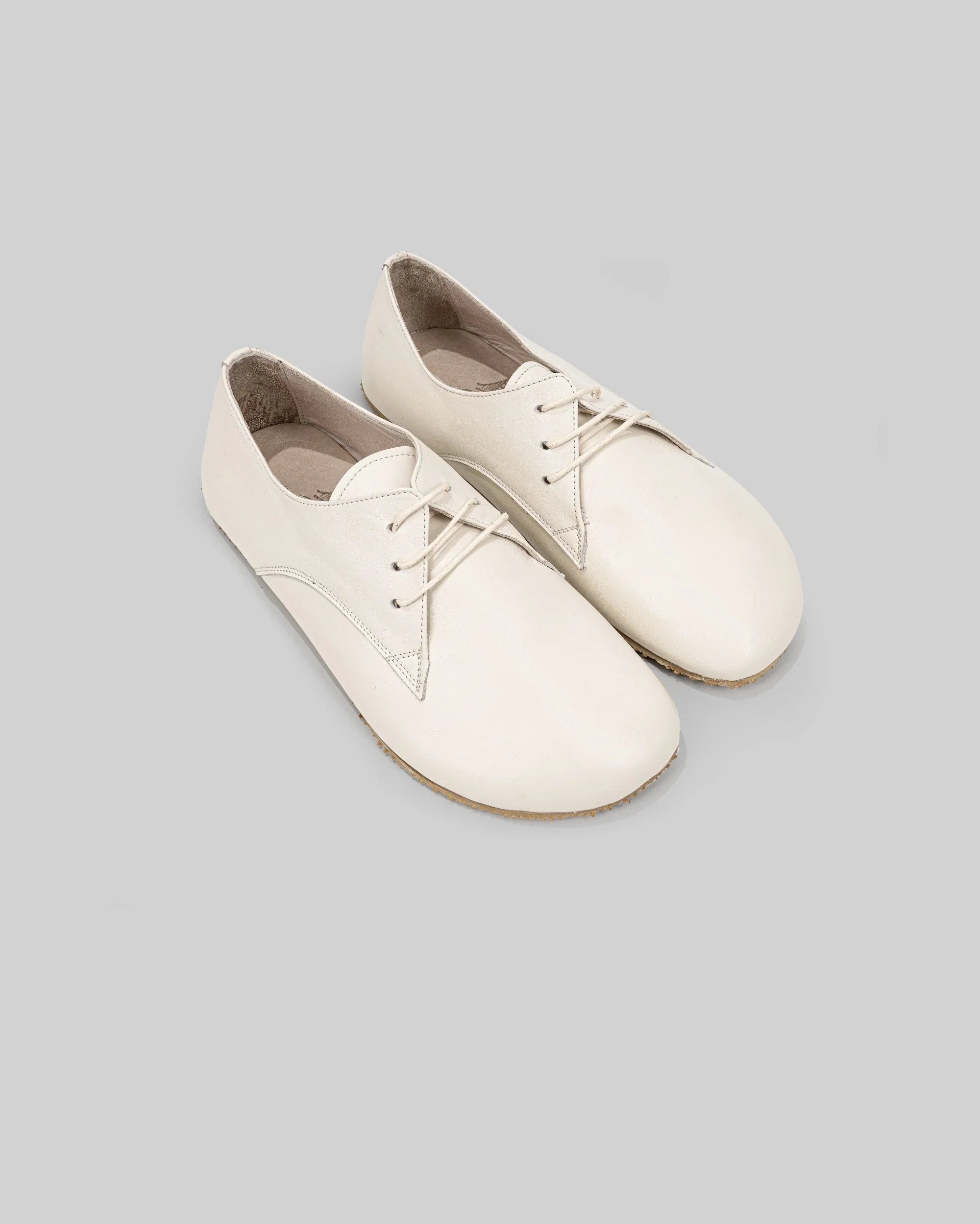 Women's Cream Oxford Shoes - Handcrafted Calf Leather Wide Toe Box | Bespoky