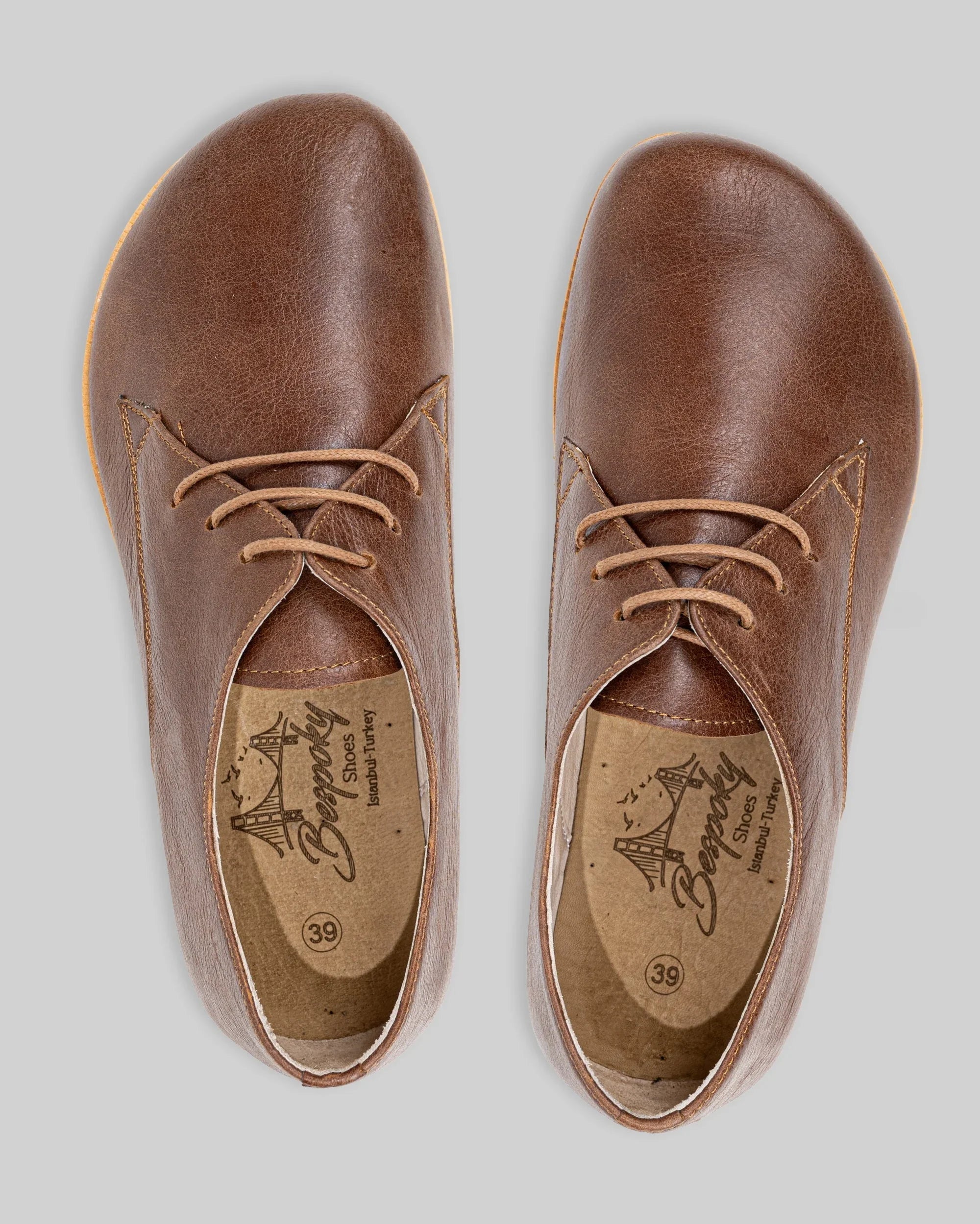 Side view Brown Oxford Shoes - Calf Leather Zero Drop | Bespoky