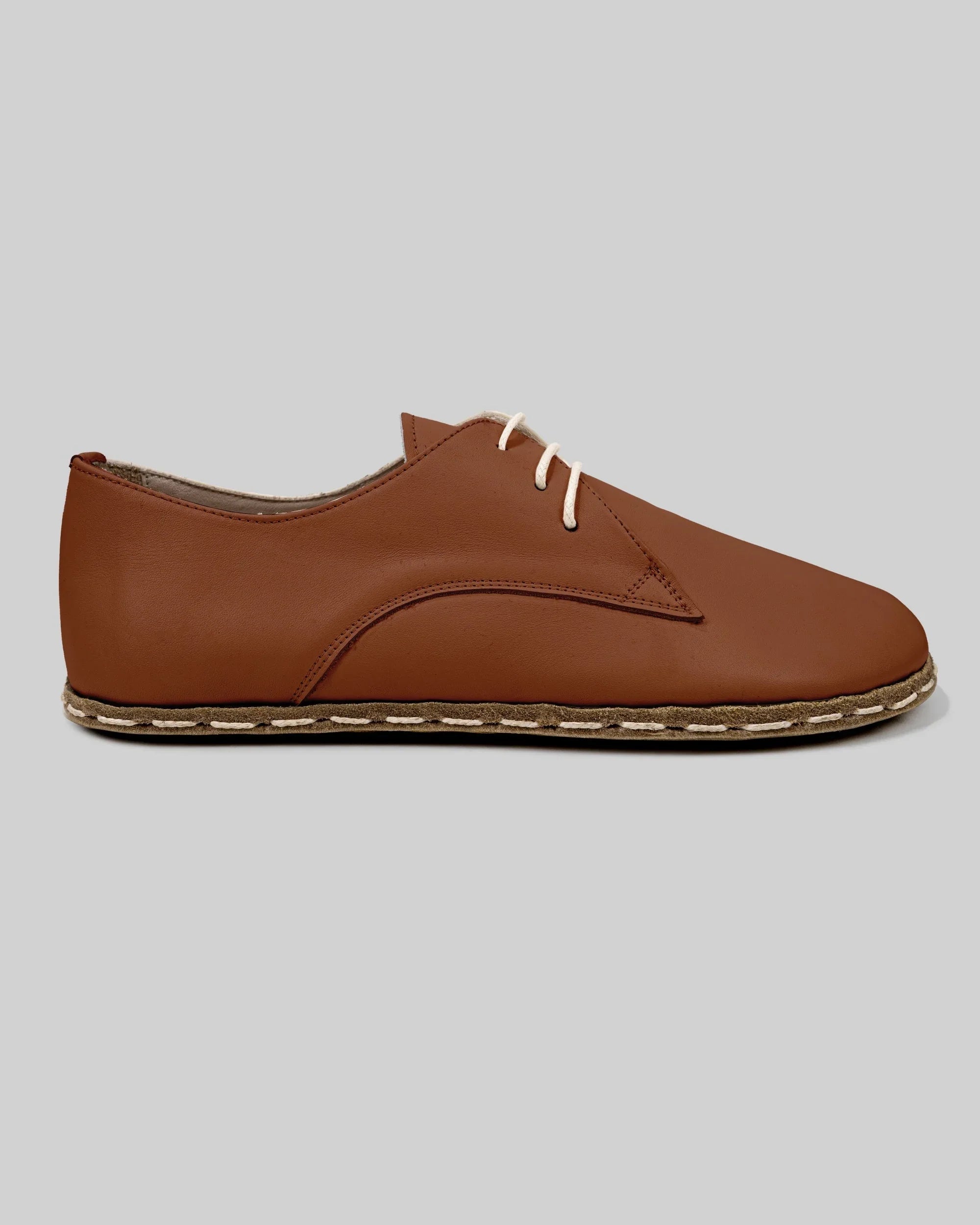 Side view Dark Brown Oxford Shoes - Calf Leather Zero Drop | Bespoky