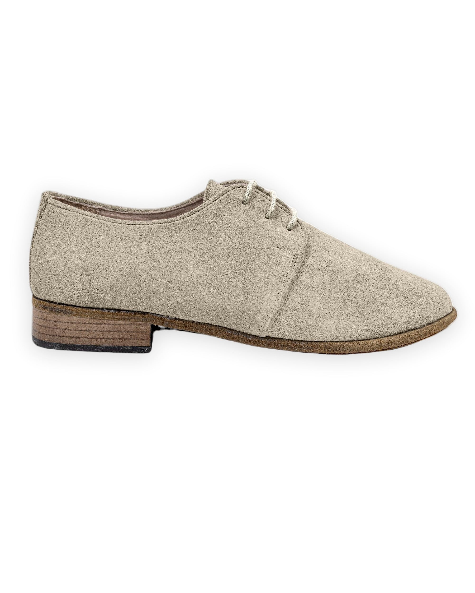 Side view Cream Pointed Toe Oxford - Calf Leather Zero Drop | Bespoky