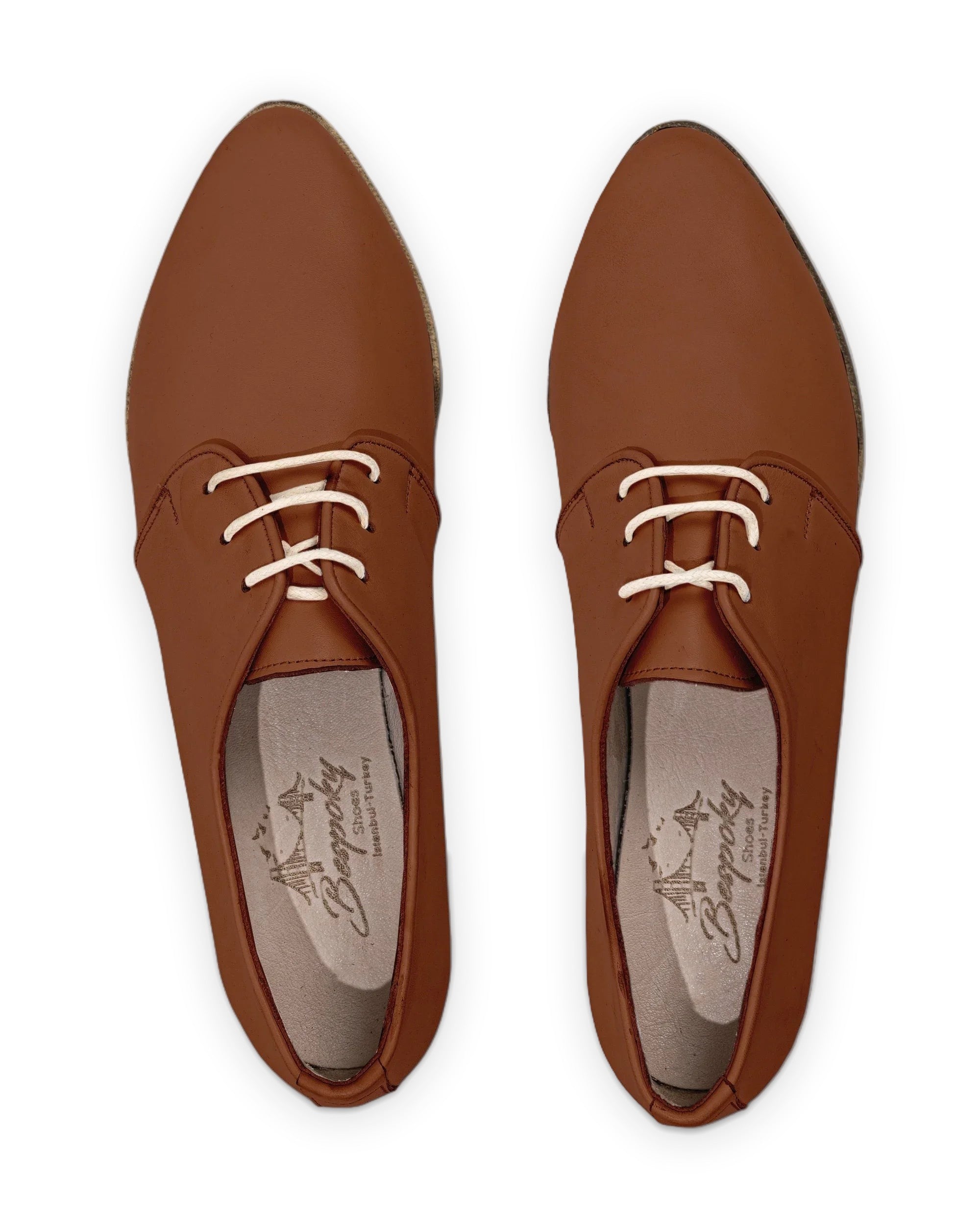 Top view Dark Brown Pointed Toe Oxford - Handcrafted Calf Leather | Bespoky