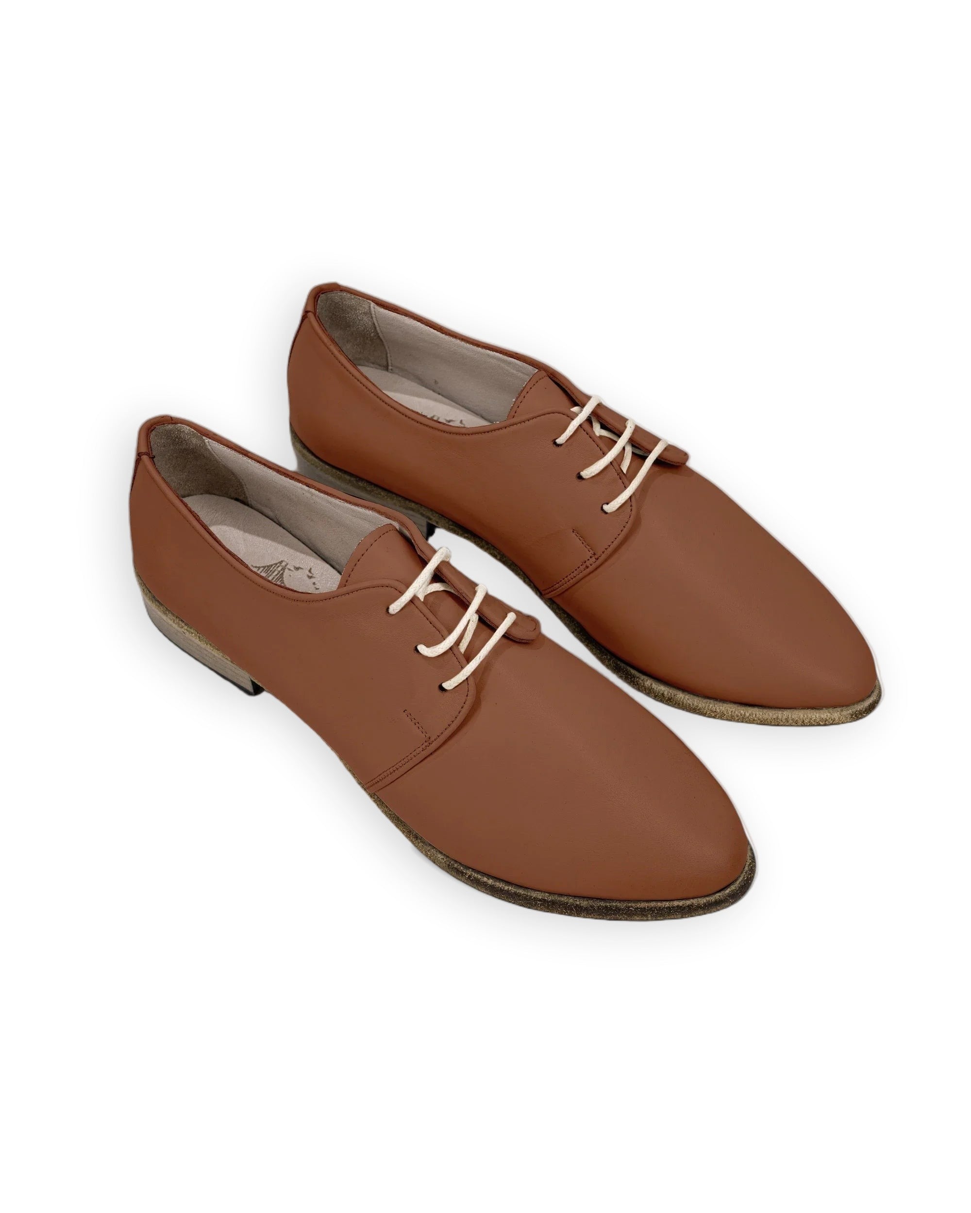 Women's Dark Brown Pointed Toe Oxford - Handcrafted Calf Leather Wide Toe Box | Bespoky