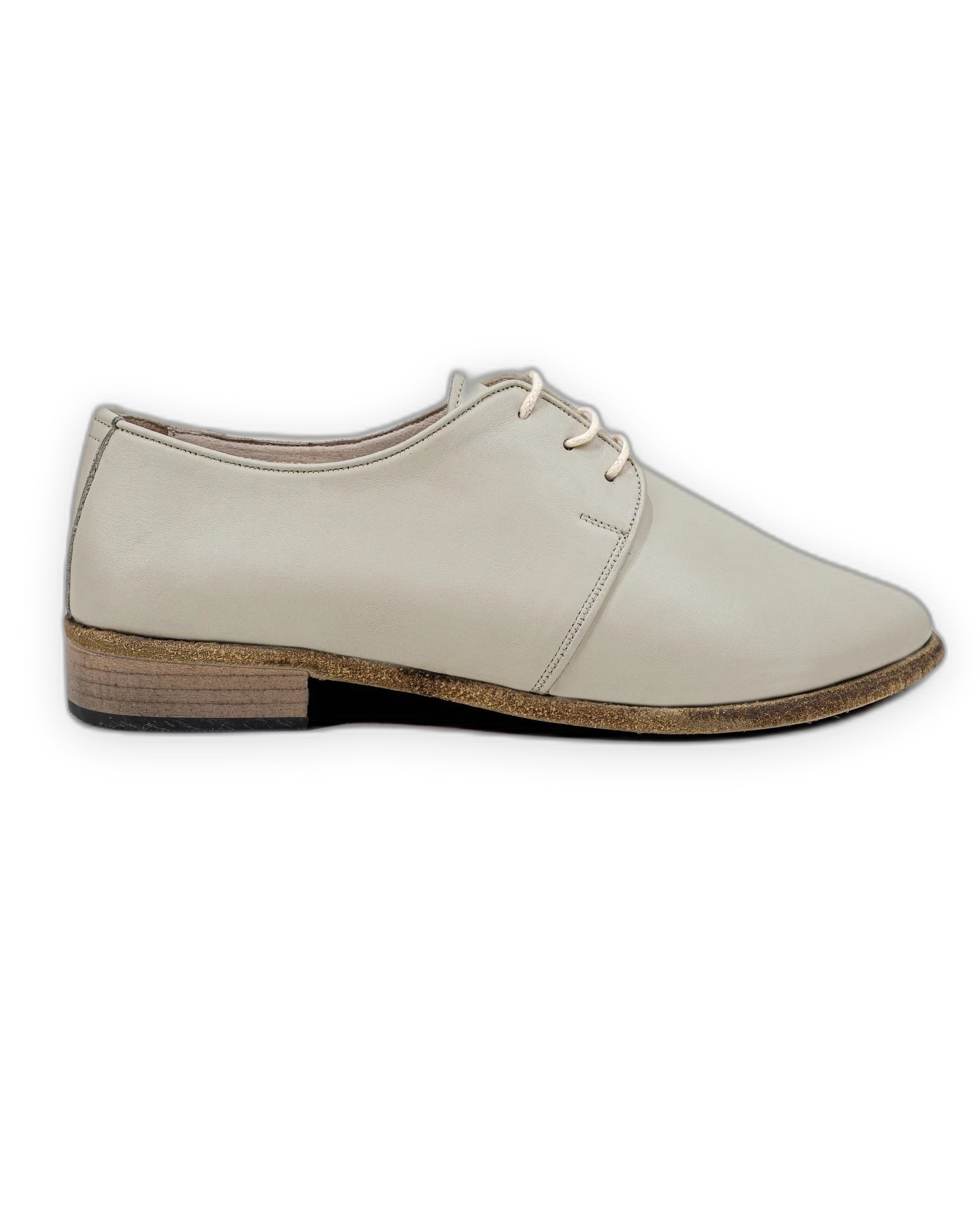 Top view Lucas Beige Pointed Toe Oxford - Handcrafted Calf Leather | Bespoky