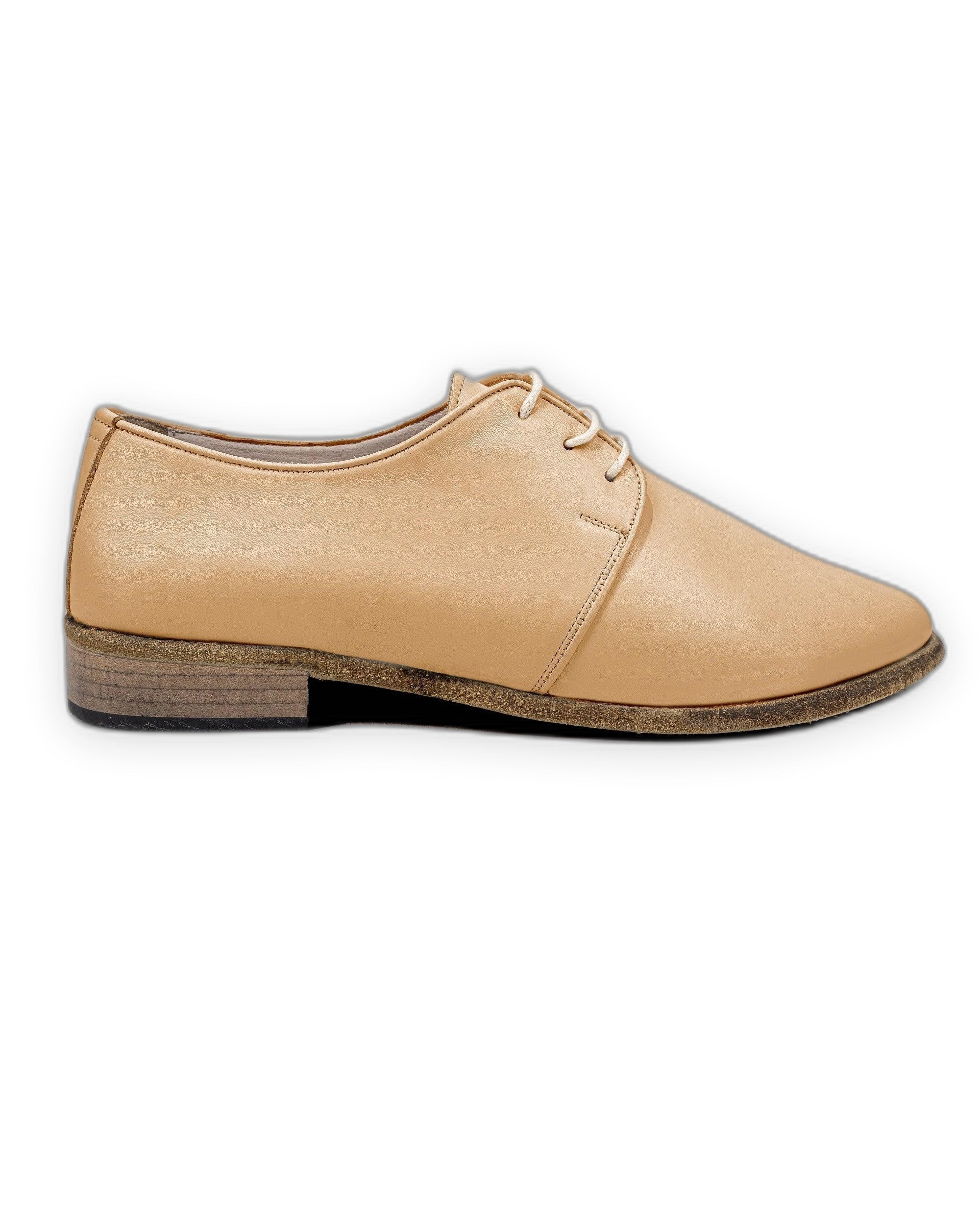 Detail Melon Yellow Pointed Toe Oxford - Handcrafted Calf Leather Turkey | Bespoky