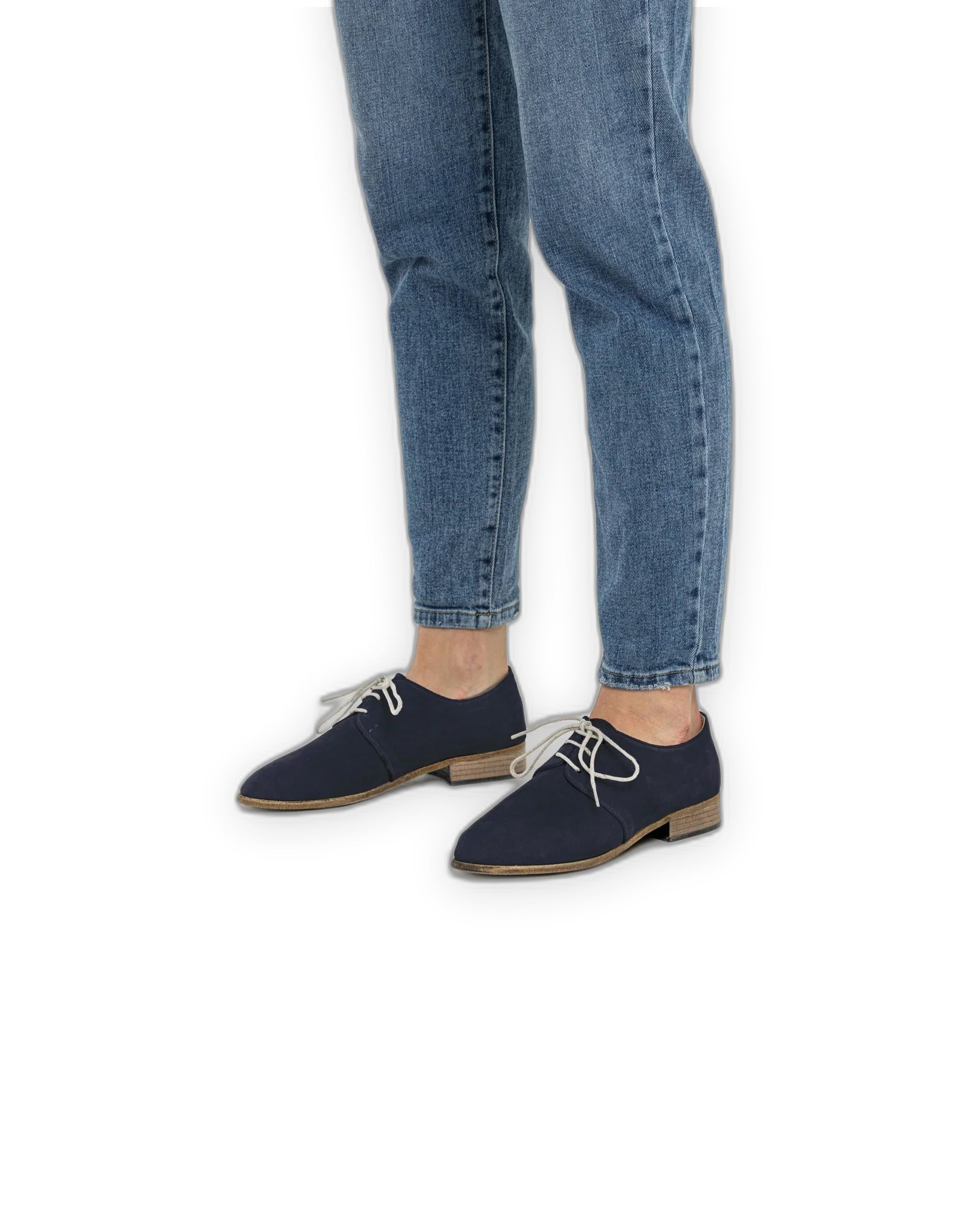 Top view Navy Pointed Toe Oxford - Handcrafted Calf Leather | Bespoky