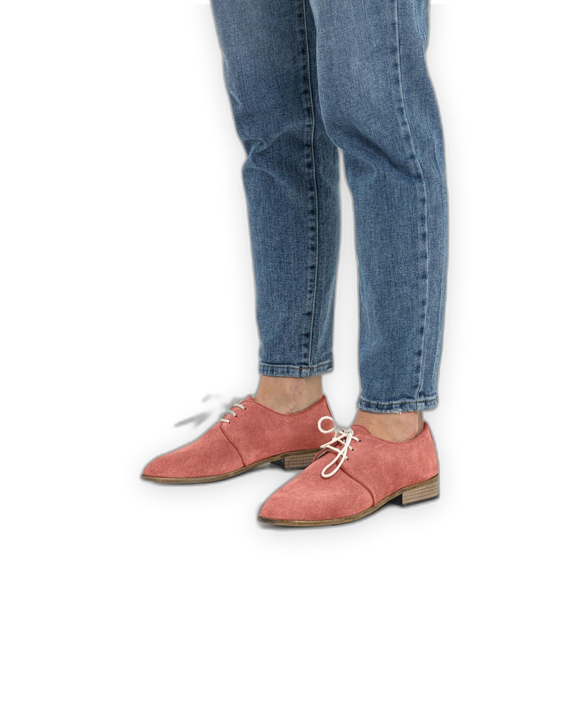 Top view Pink Pointed Toe Oxford - Handcrafted Calf Leather | Bespoky