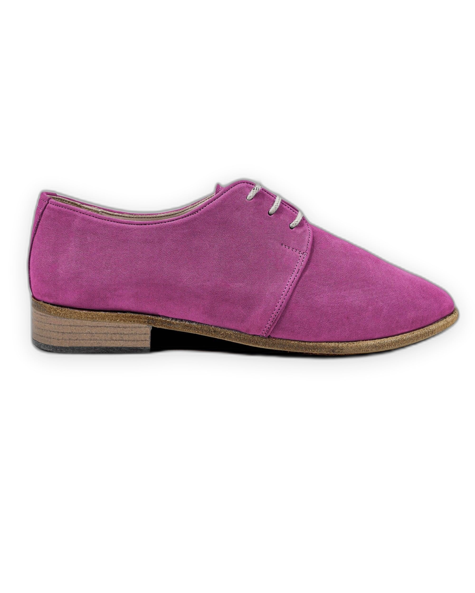 Side view Pink Pointed Toe Oxford - Calf Leather Zero Drop | Bespoky