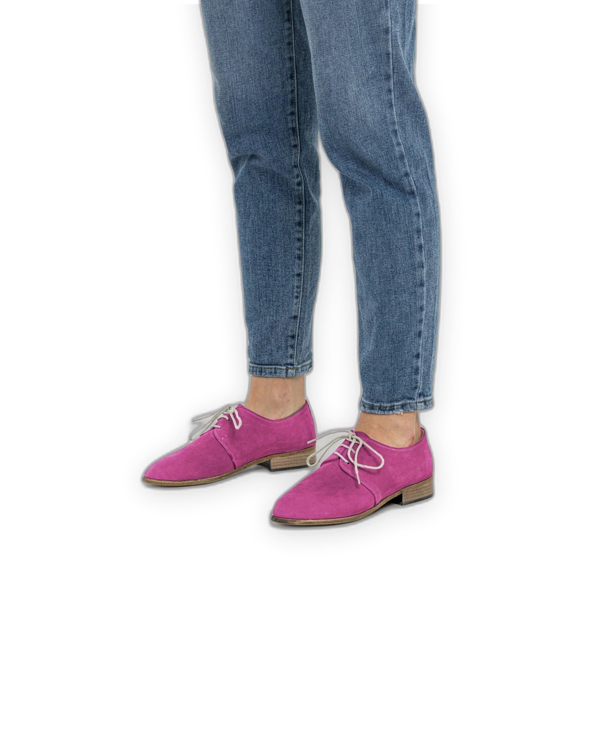 Top view Pink Pointed Toe Oxford - Handcrafted Calf Leather | Bespoky
