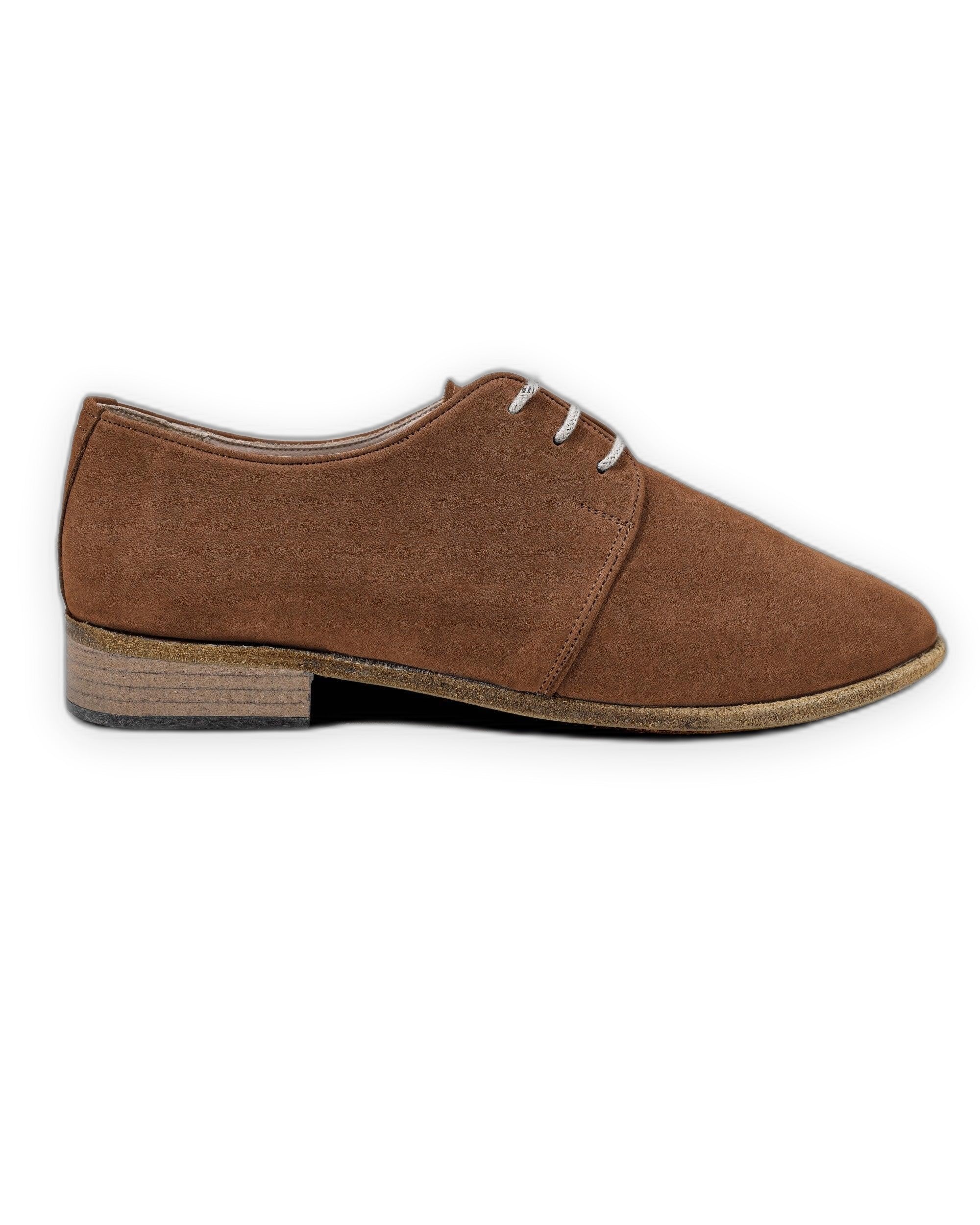Side view Tan Pointed Toe Oxford - Calf Leather Zero Drop | Bespoky