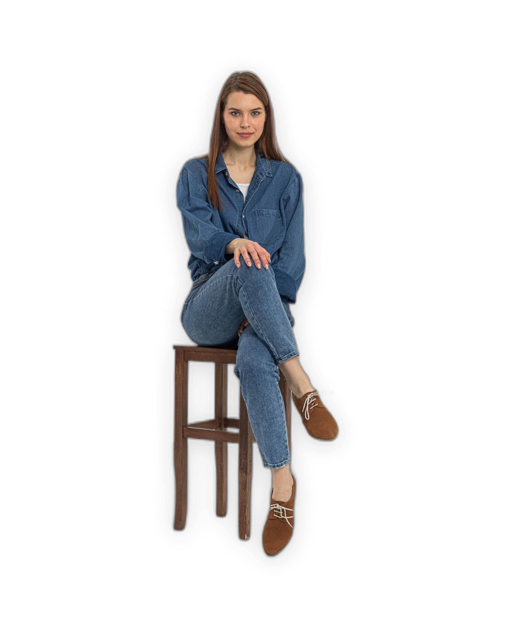 Back view Tan Pointed Toe Oxford - Calf Leather Handcrafted | Bespoky