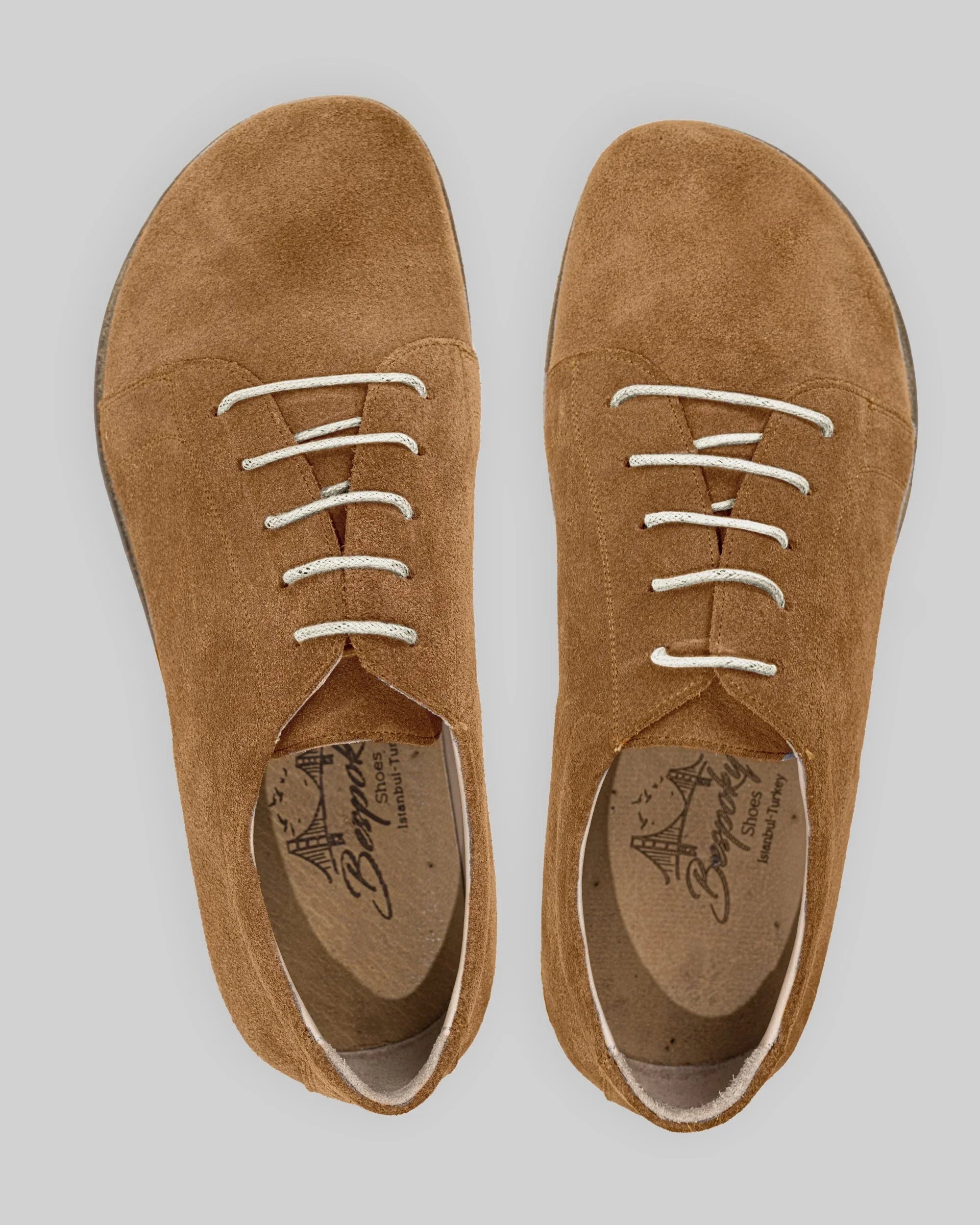 Side view Tan Barefoot Sneaker - Calf Leather Zero Drop | Bespoky