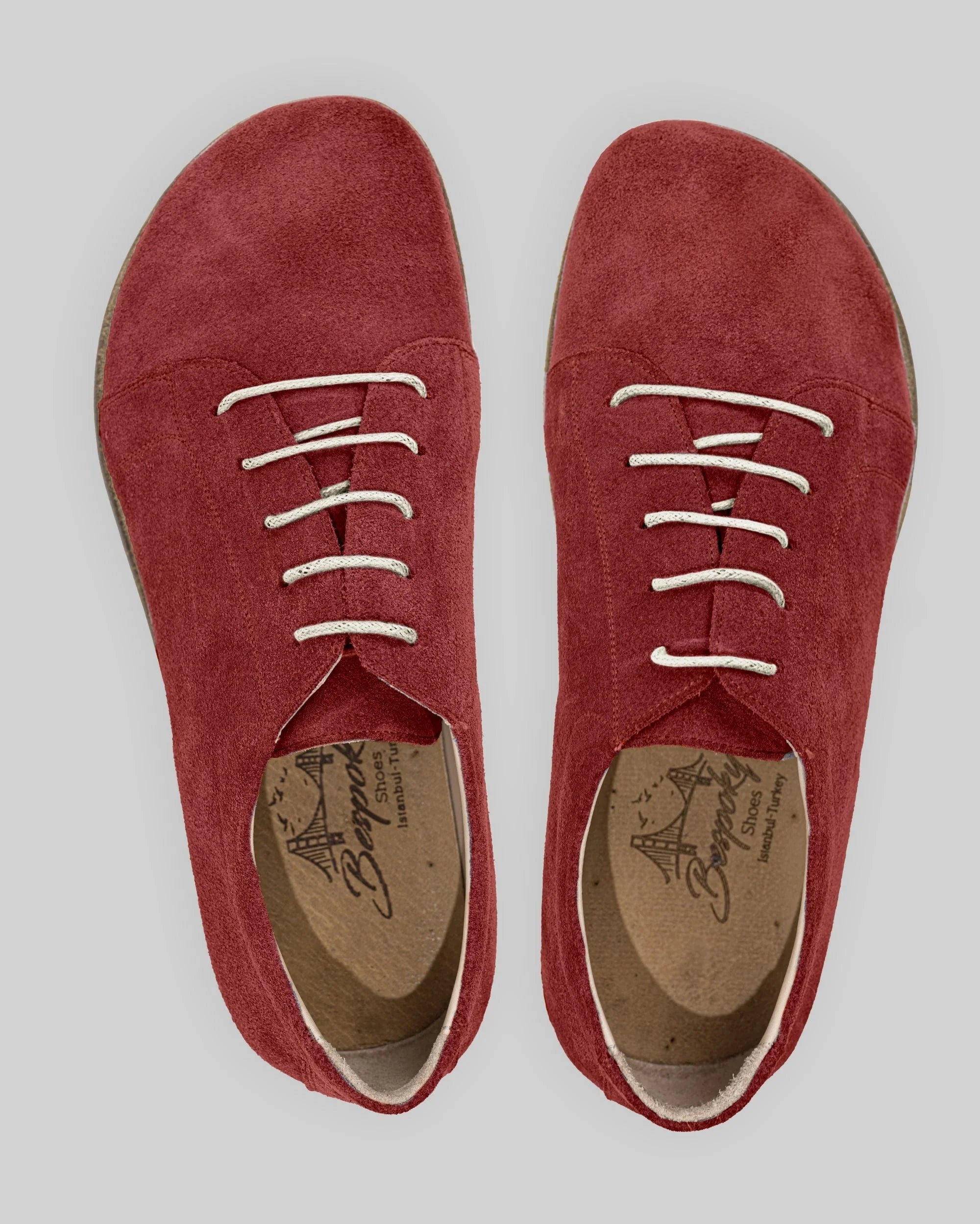 Side view Burgundy Barefoot Sneaker - Calf Leather Zero Drop | Bespoky