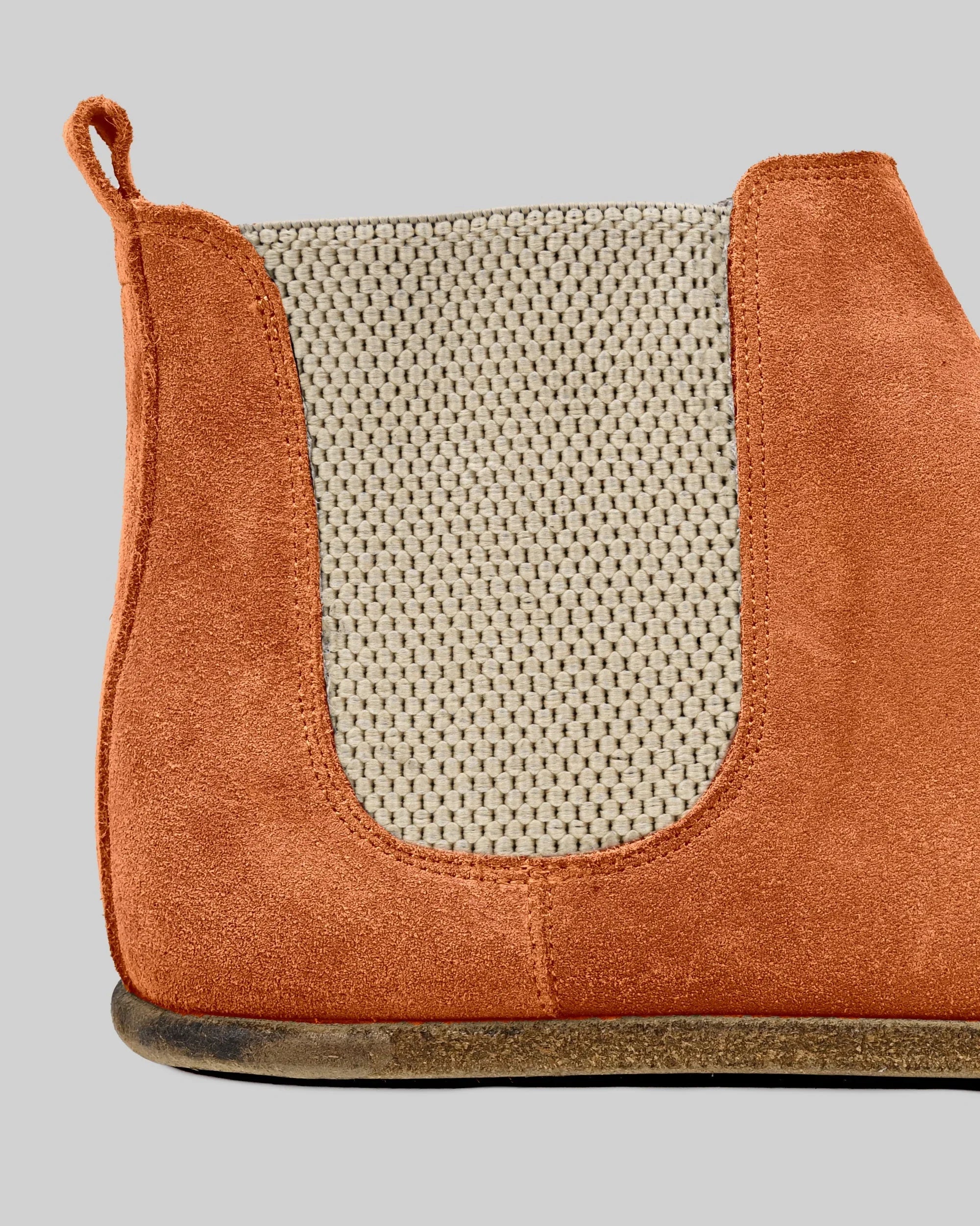 Top view Orange Suede Chelsea Boots - Handcrafted Calf Leather | Bespoky