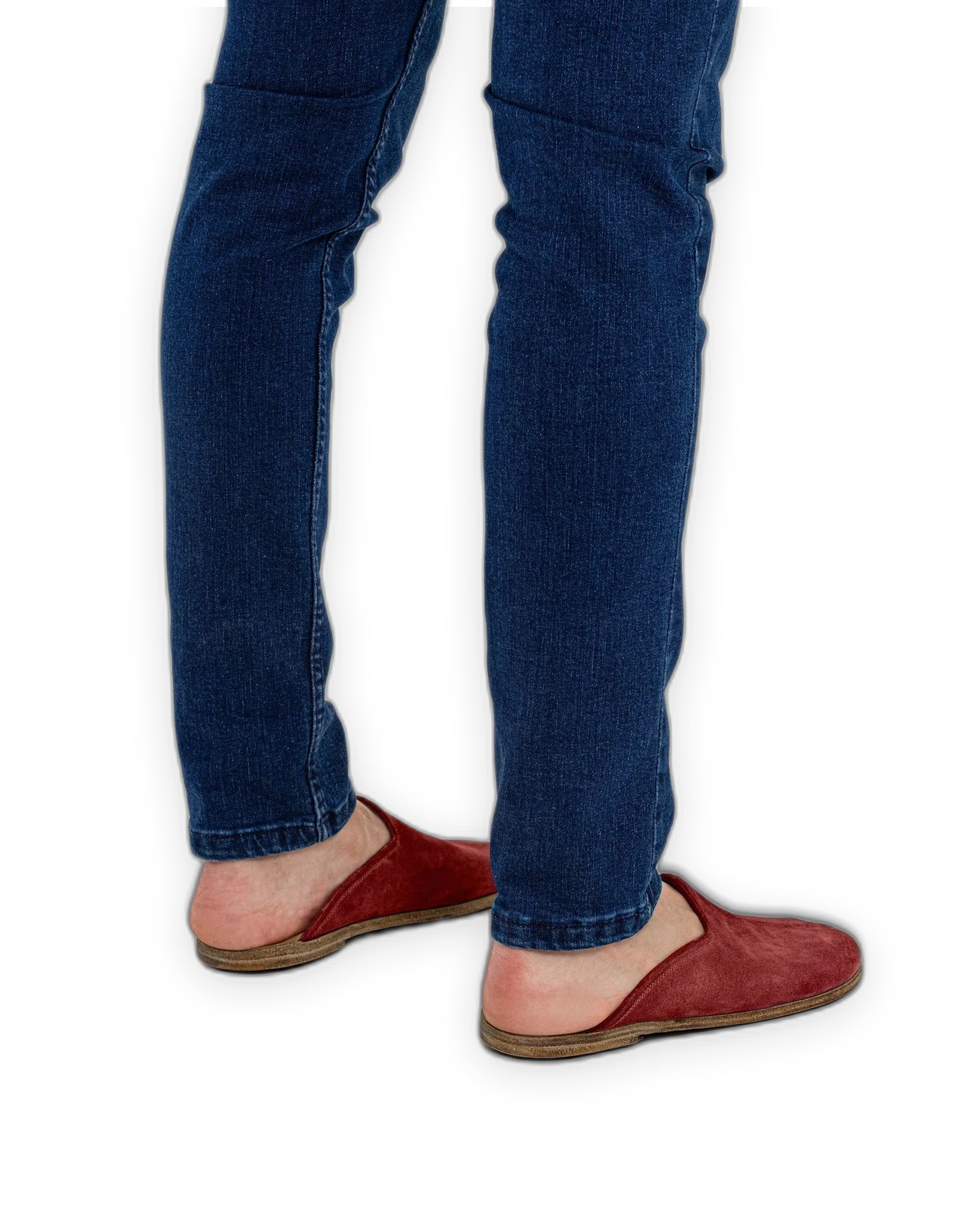 Top view Burgundy Suede Slippers - Handcrafted Calf Leather | Bespoky