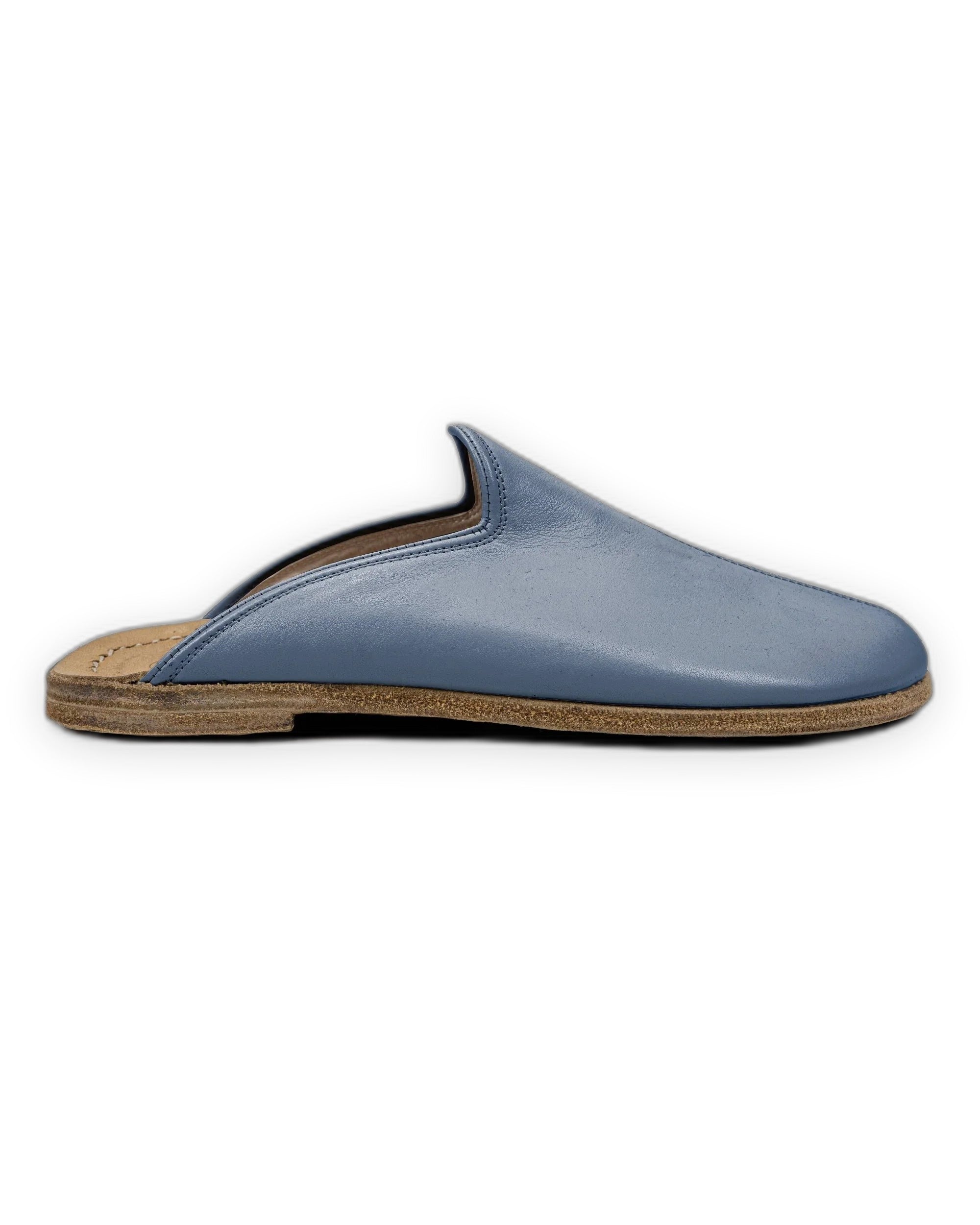 Close-up calf leather - Jean Blue Slippers Detail | Bespoky