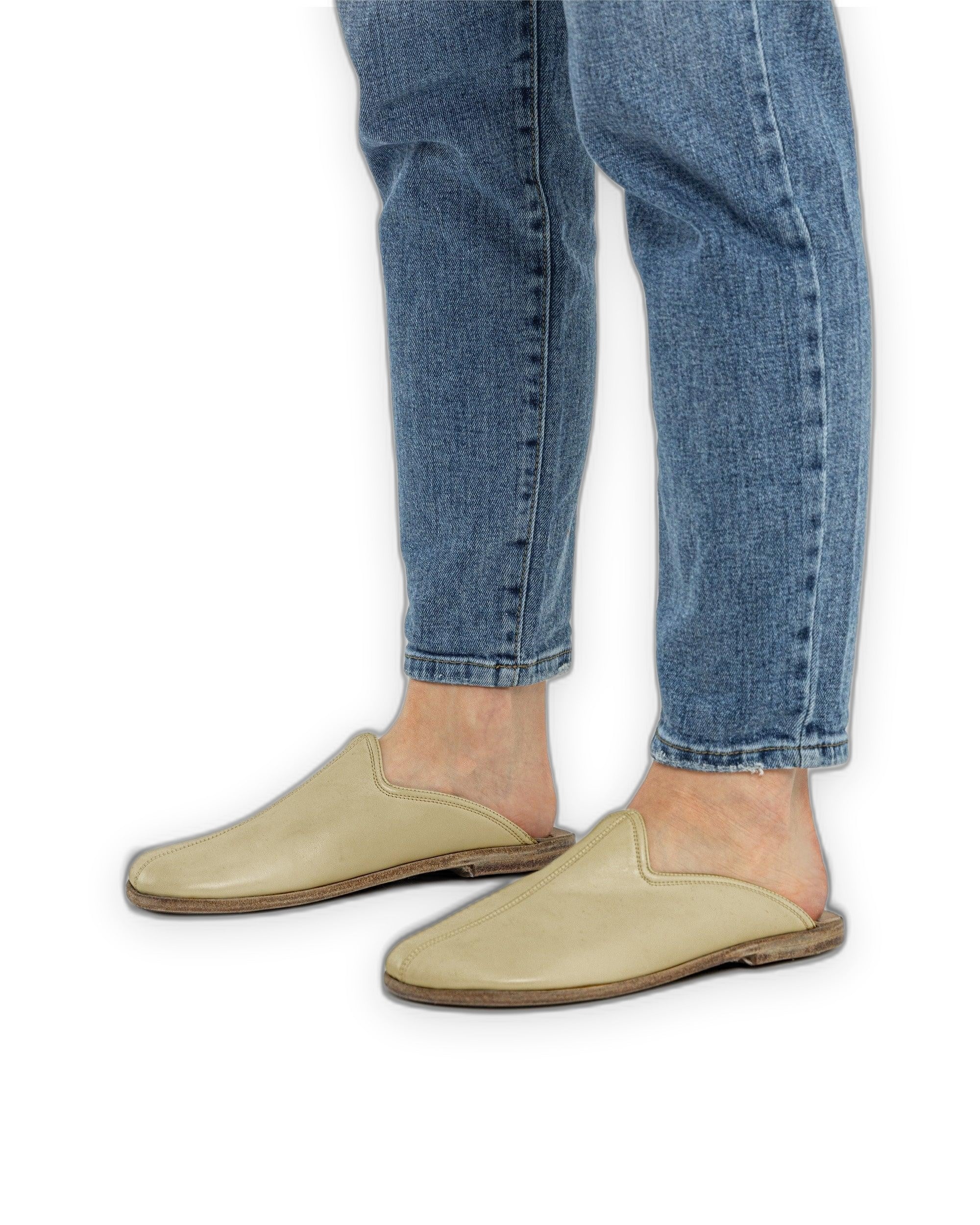 Back view Yellow Slippers - Calf Leather Handcrafted | Bespoky
