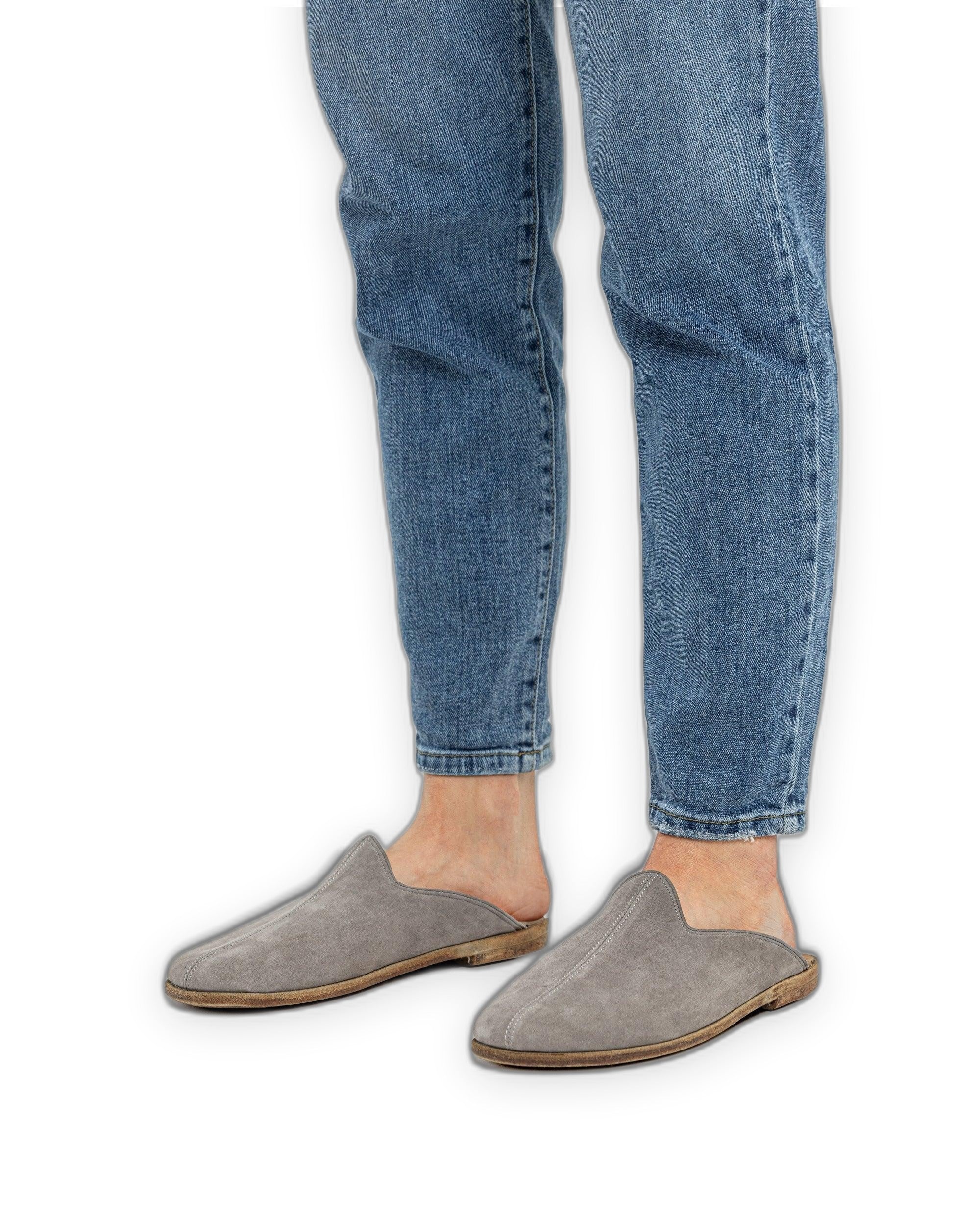 Top view Smoked Nubuck Slippers - Handcrafted Calf Leather | Bespoky