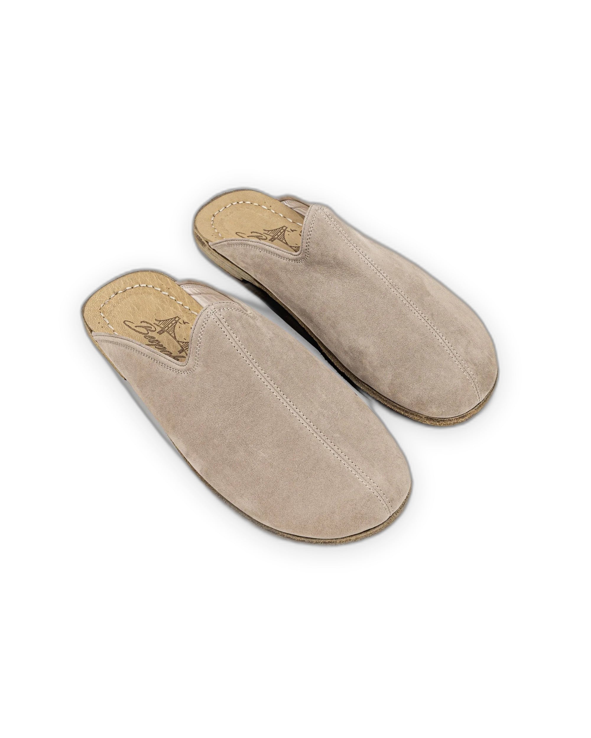 Women's Beige Slippers - Handcrafted Calf Leather Wide Toe Box | Bespoky