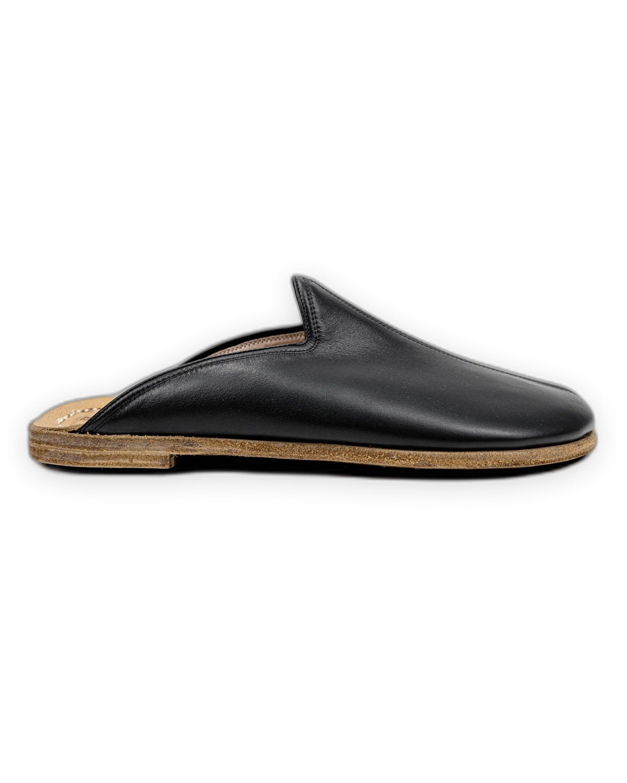 Close-up calf leather - Black Slippers Detail | Bespoky
