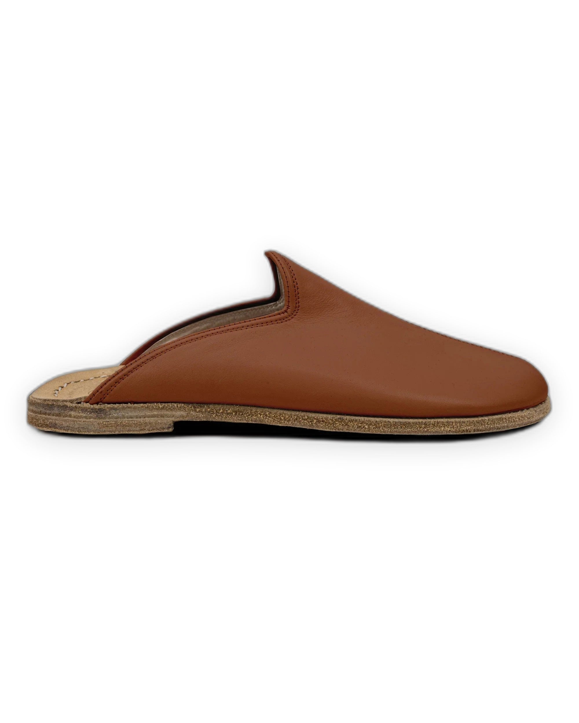 Top view Dark Brown Slippers - Handcrafted Calf Leather | Bespoky