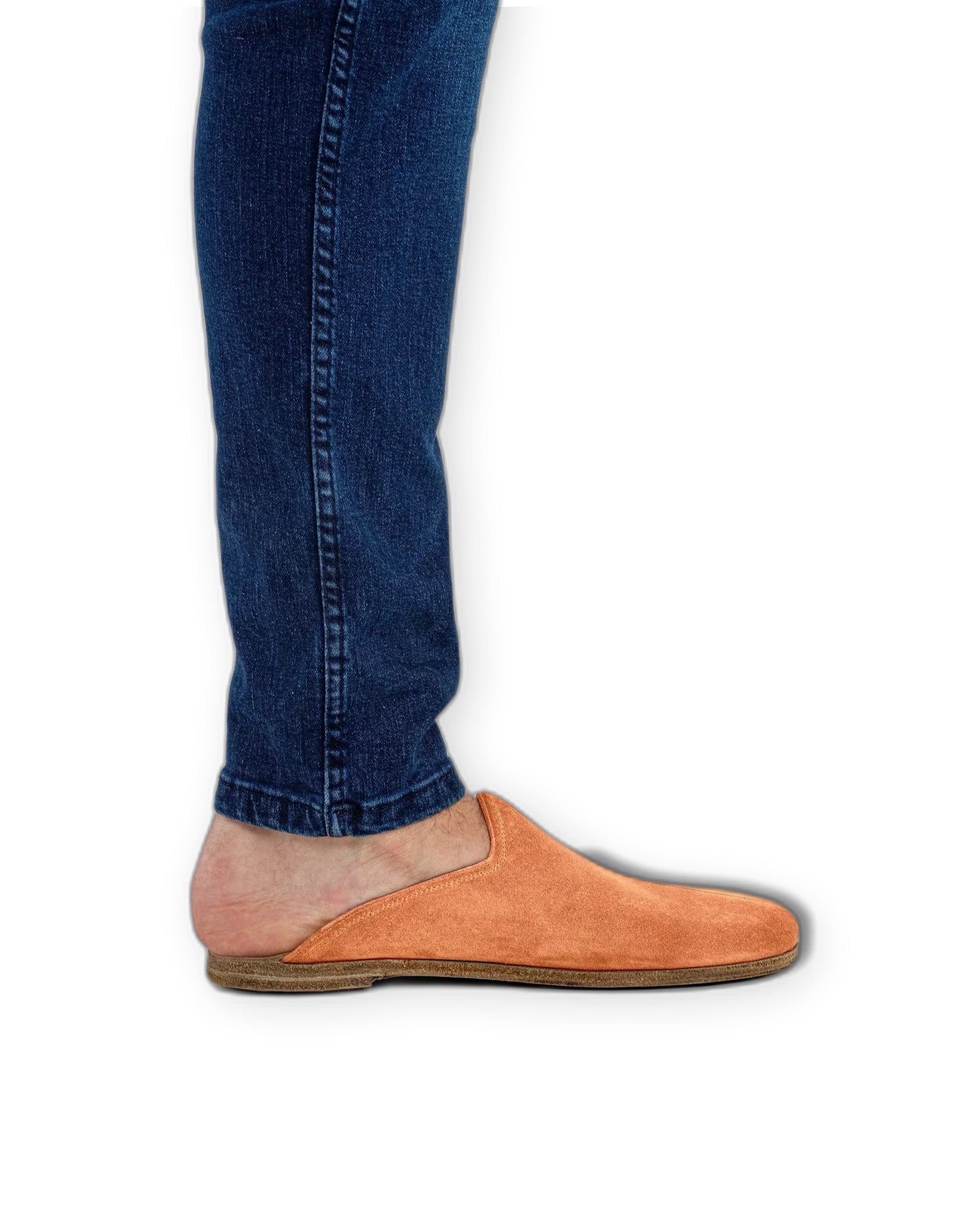 Detail Orange Slippers - Handcrafted Calf Leather Turkey | Bespoky