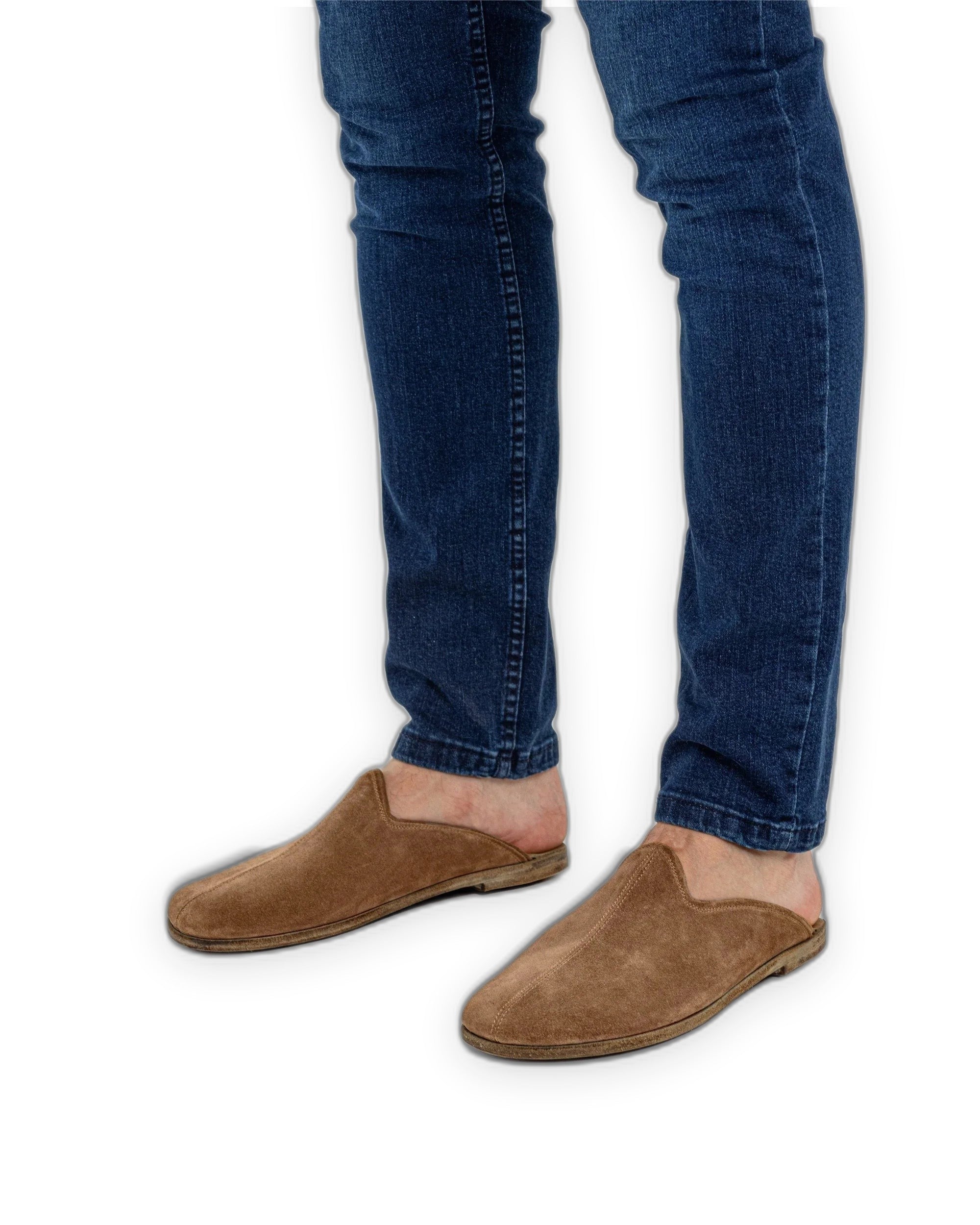 Top view Tan Slippers - Handcrafted Calf Leather | Bespoky