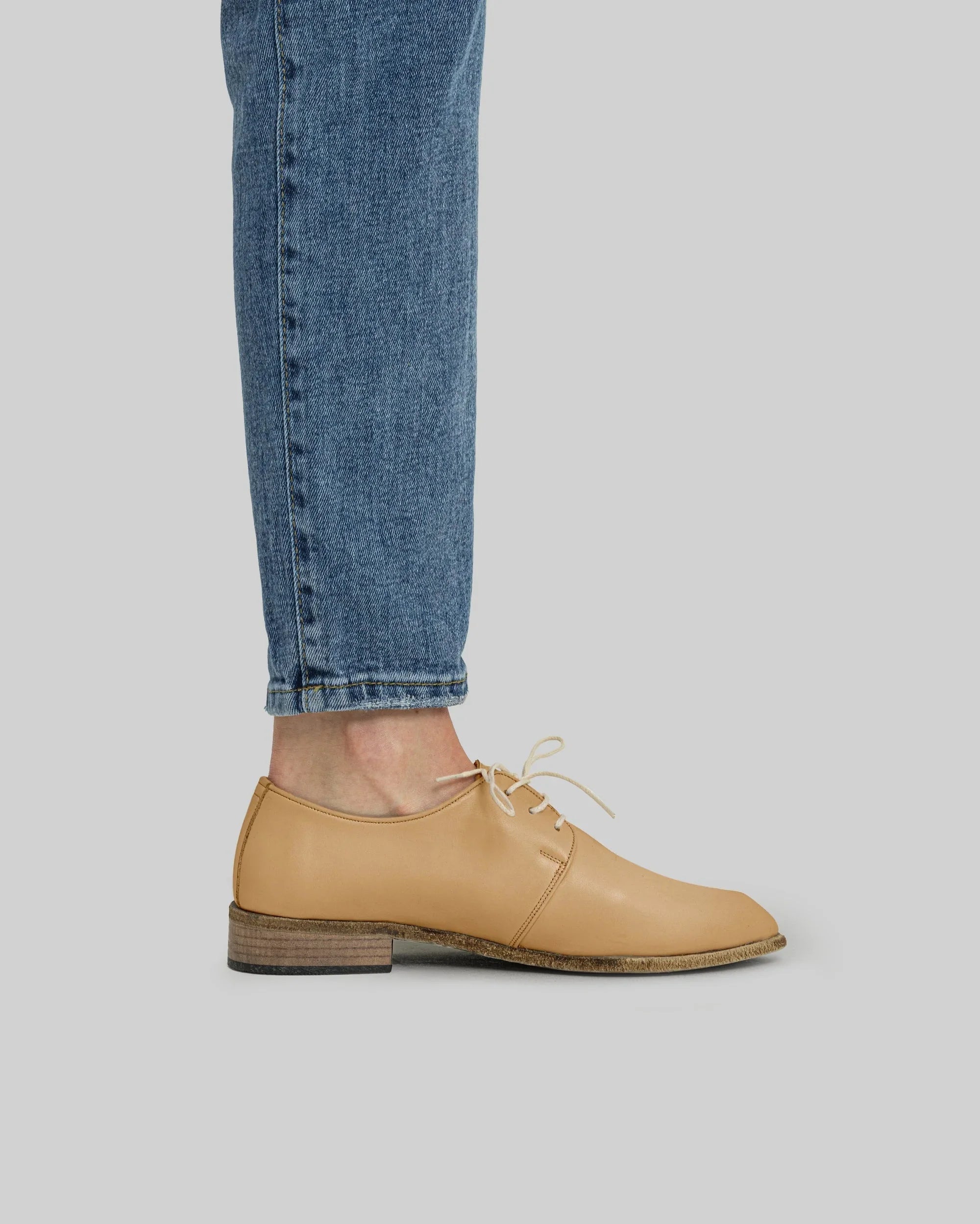 Pair Melon Yellow Pointed Toe Oxford - Barefoot Wide Toe Calf Leather | Bespoky