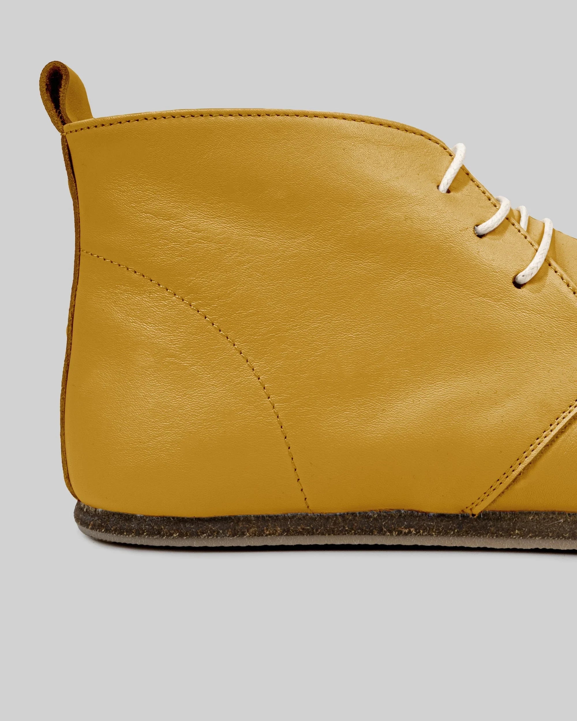 Detail Mustard Ankle Boots - Handcrafted Calf Leather Turkey | Bespoky