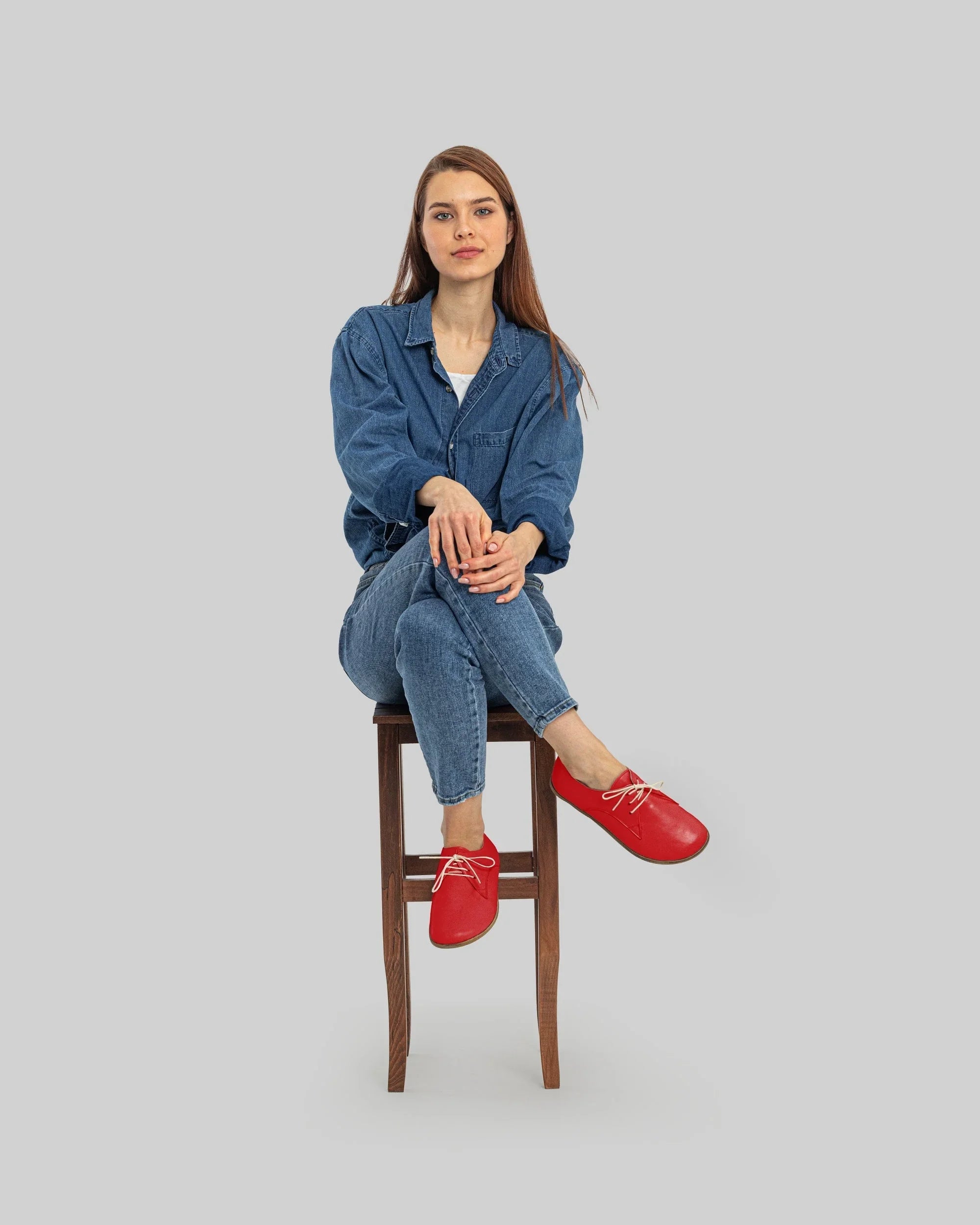 Close-up calf leather - Red Oxford Shoes Detail | Bespoky