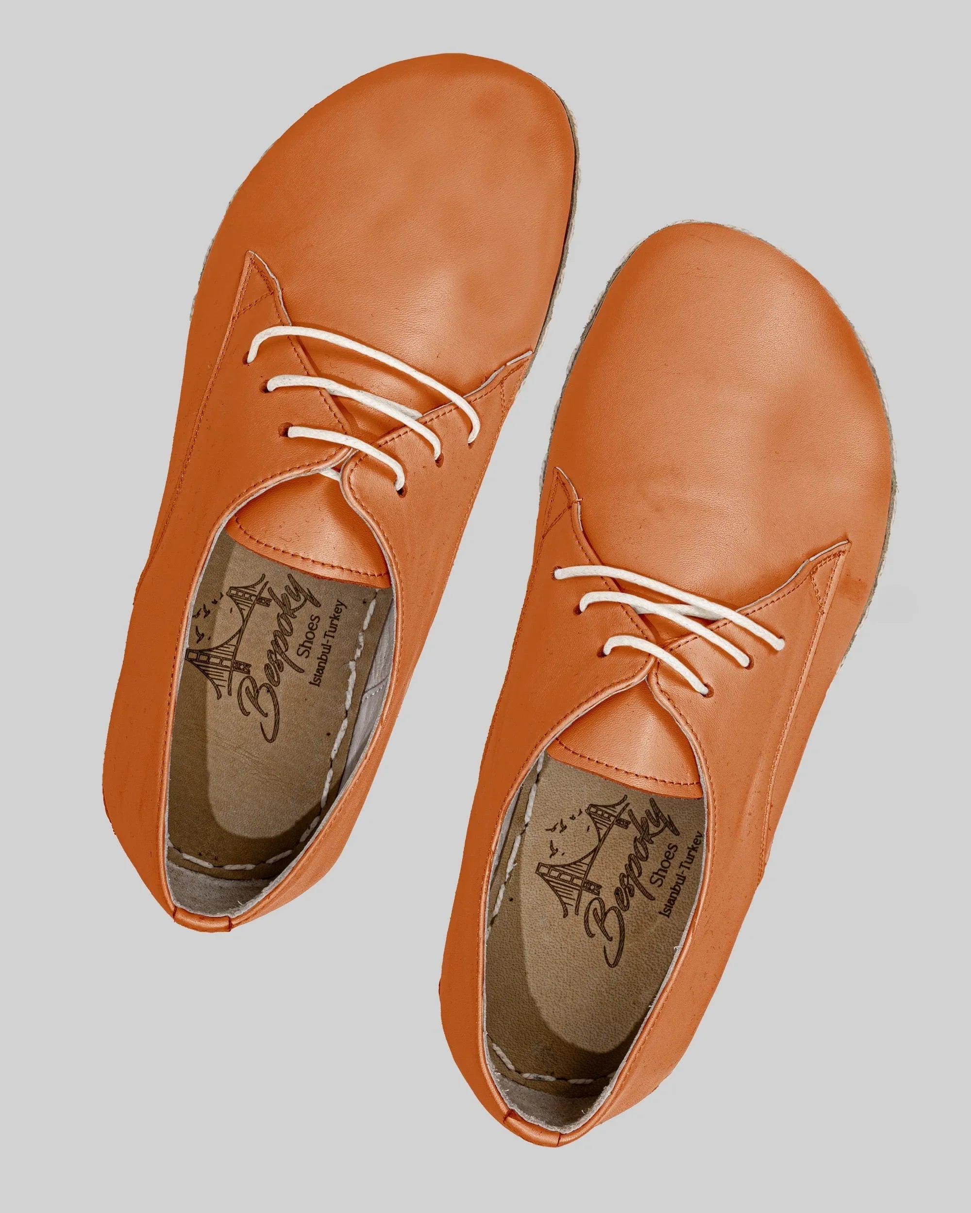 Side view Orange Oxford Shoes - Calf Leather Zero Drop | Bespoky