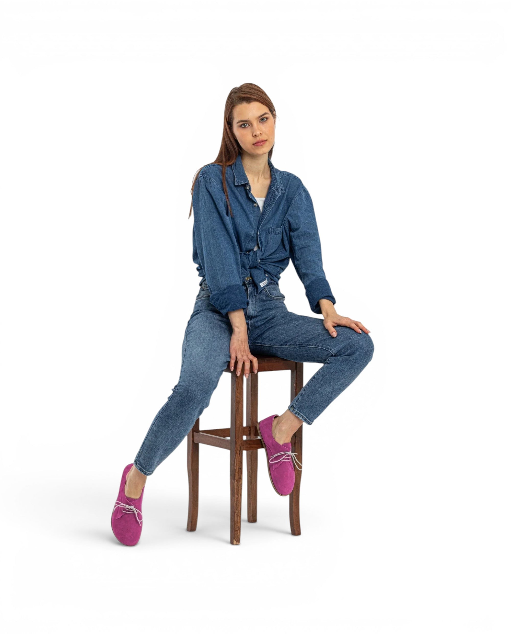 Back view Pink Oxford Shoes - Calf Leather Handcrafted | Bespoky