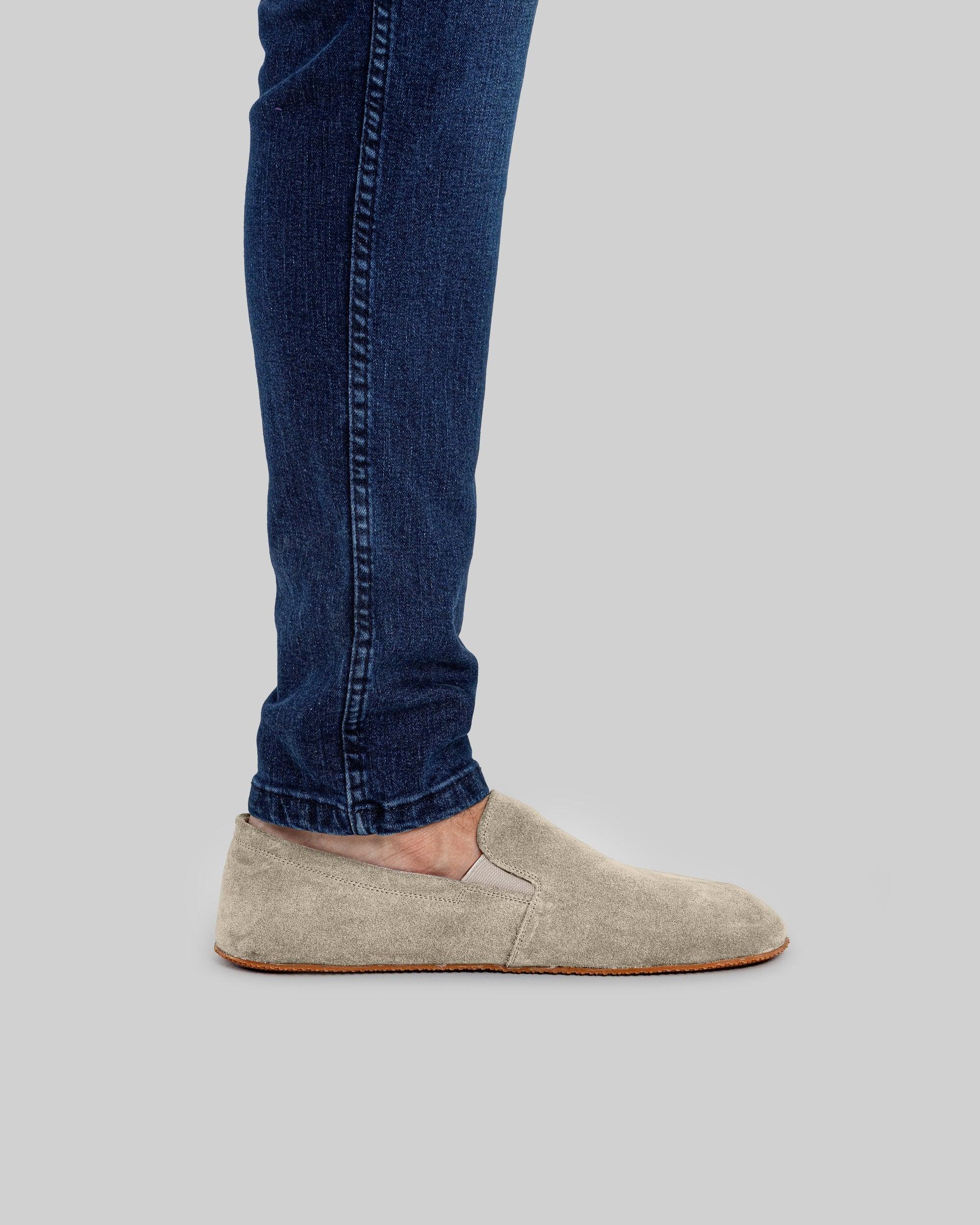 Pair Cream Barefoot Shoes - Barefoot Wide Toe Calf Leather | Bespoky
