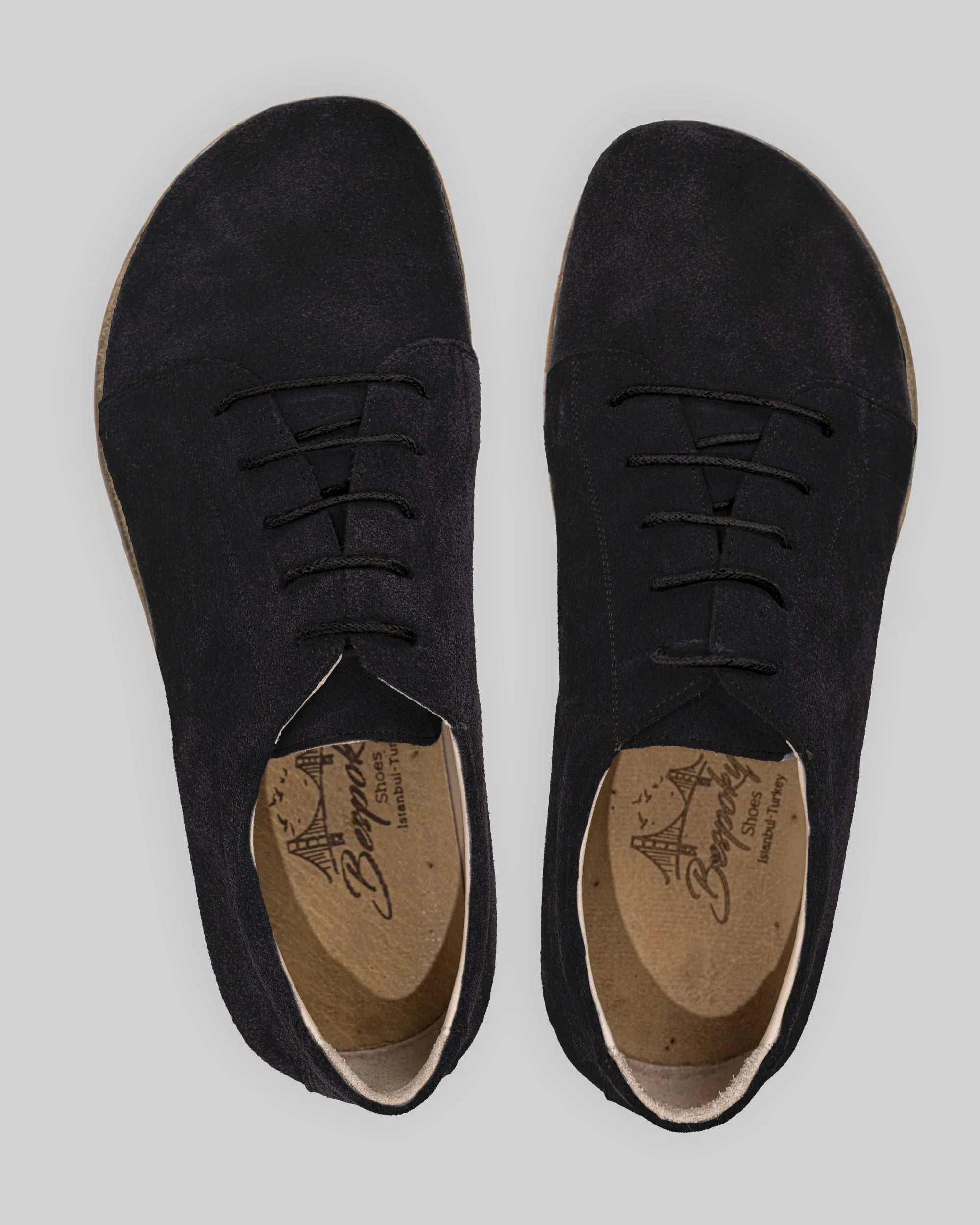 Side view Black Barefoot Sneaker - Calf Leather Zero Drop | Bespoky