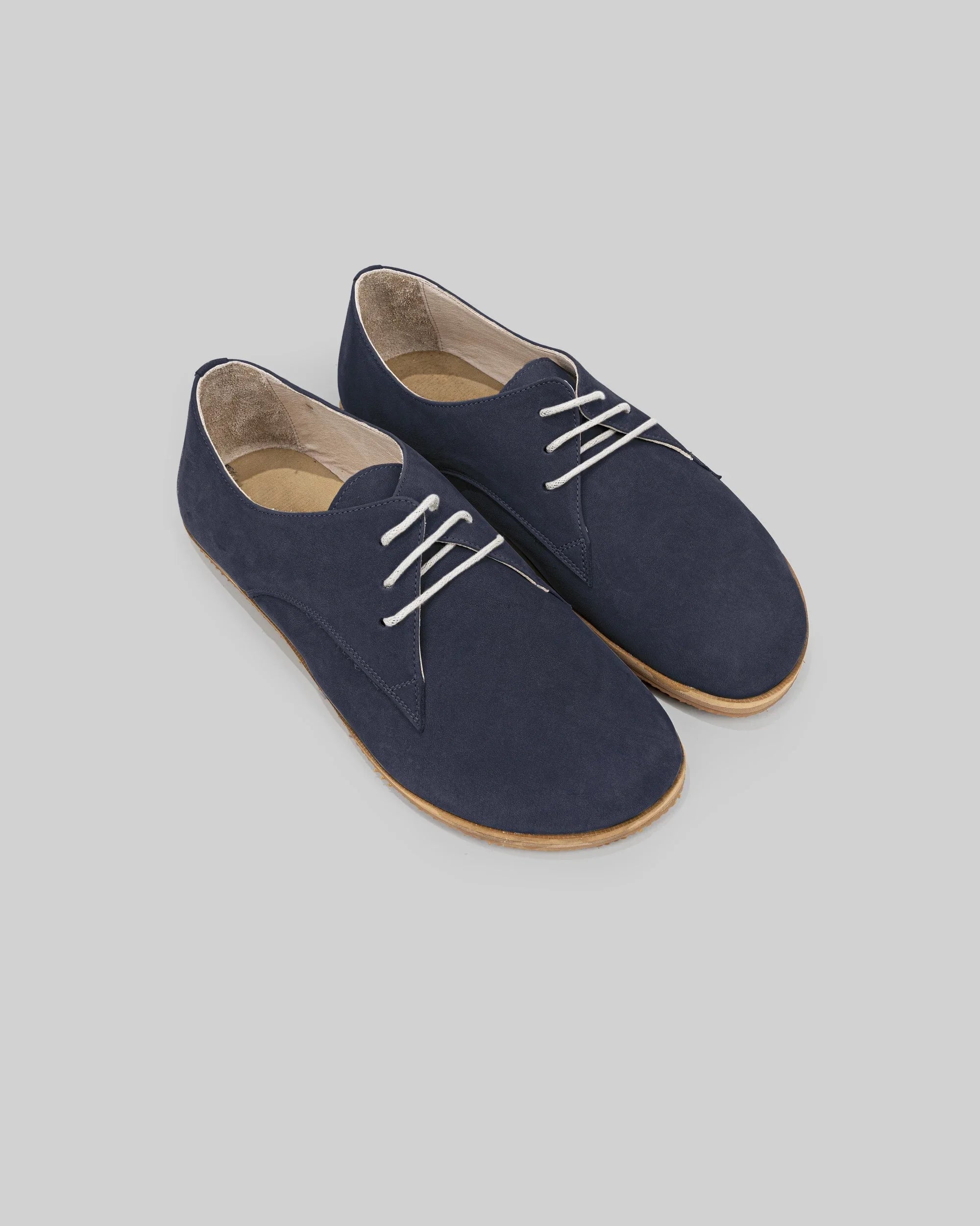 Women's Navy Oxford Shoes - Handcrafted Calf Leather Wide Toe Box | Bespoky