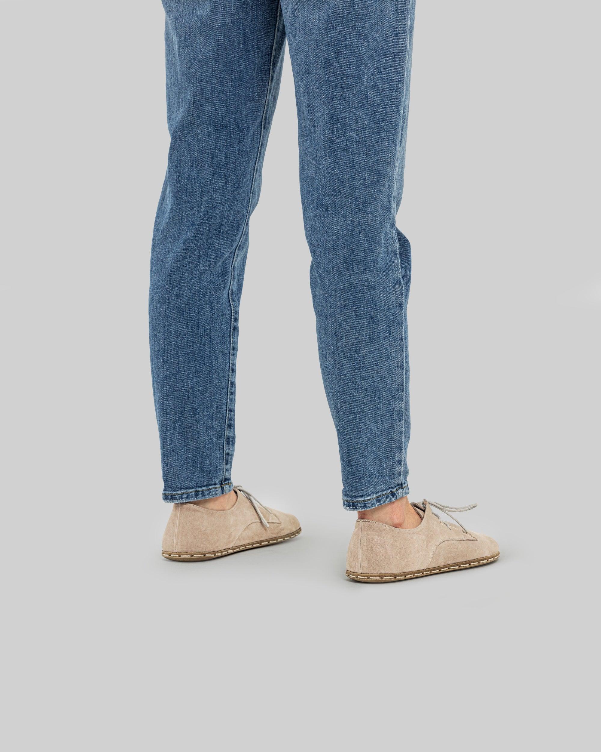 Detail Beige Oxford Shoes - Handcrafted Calf Leather Turkey | Bespoky