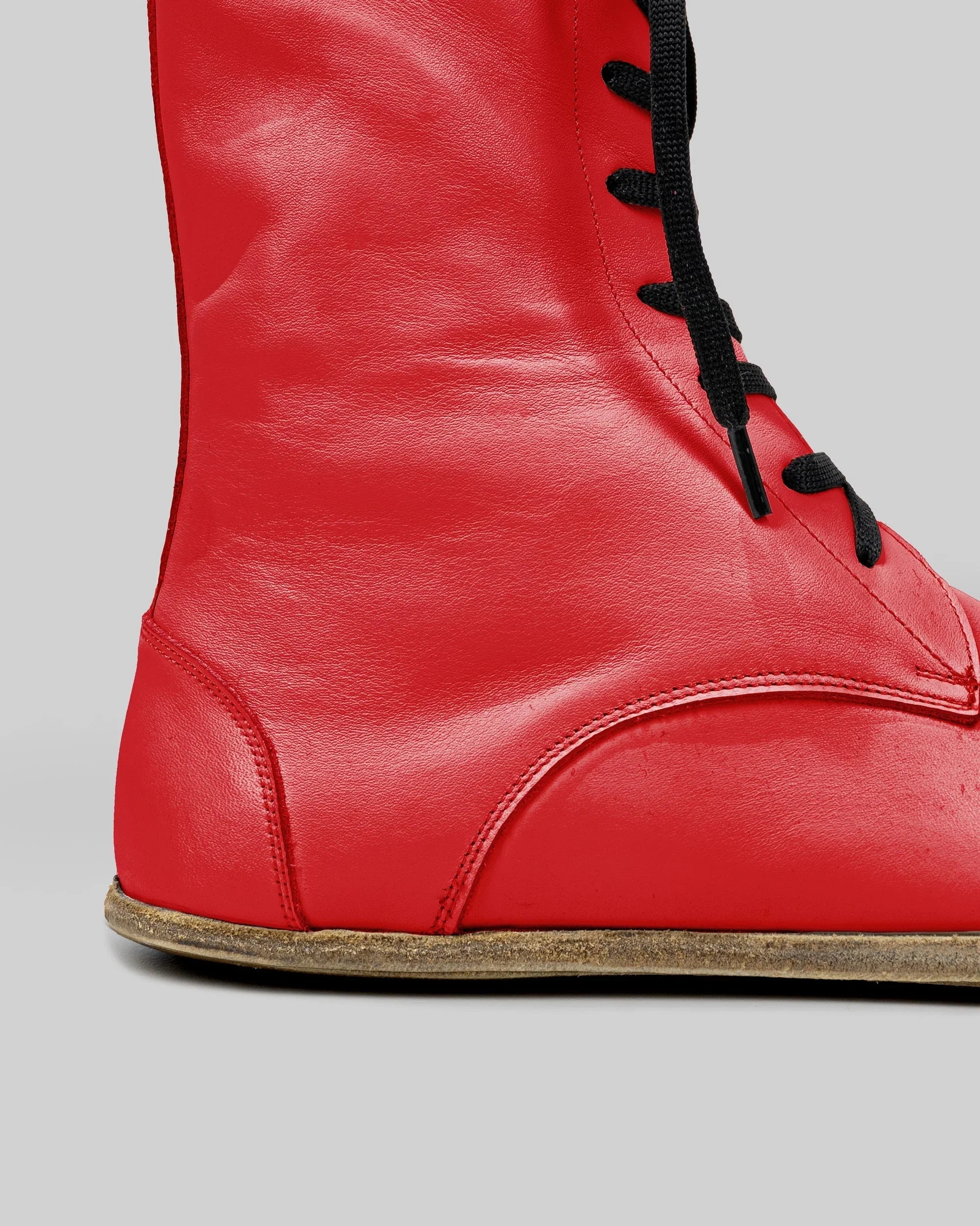 Top view Red Barefoot Boot - Handcrafted Calf Leather | Bespoky