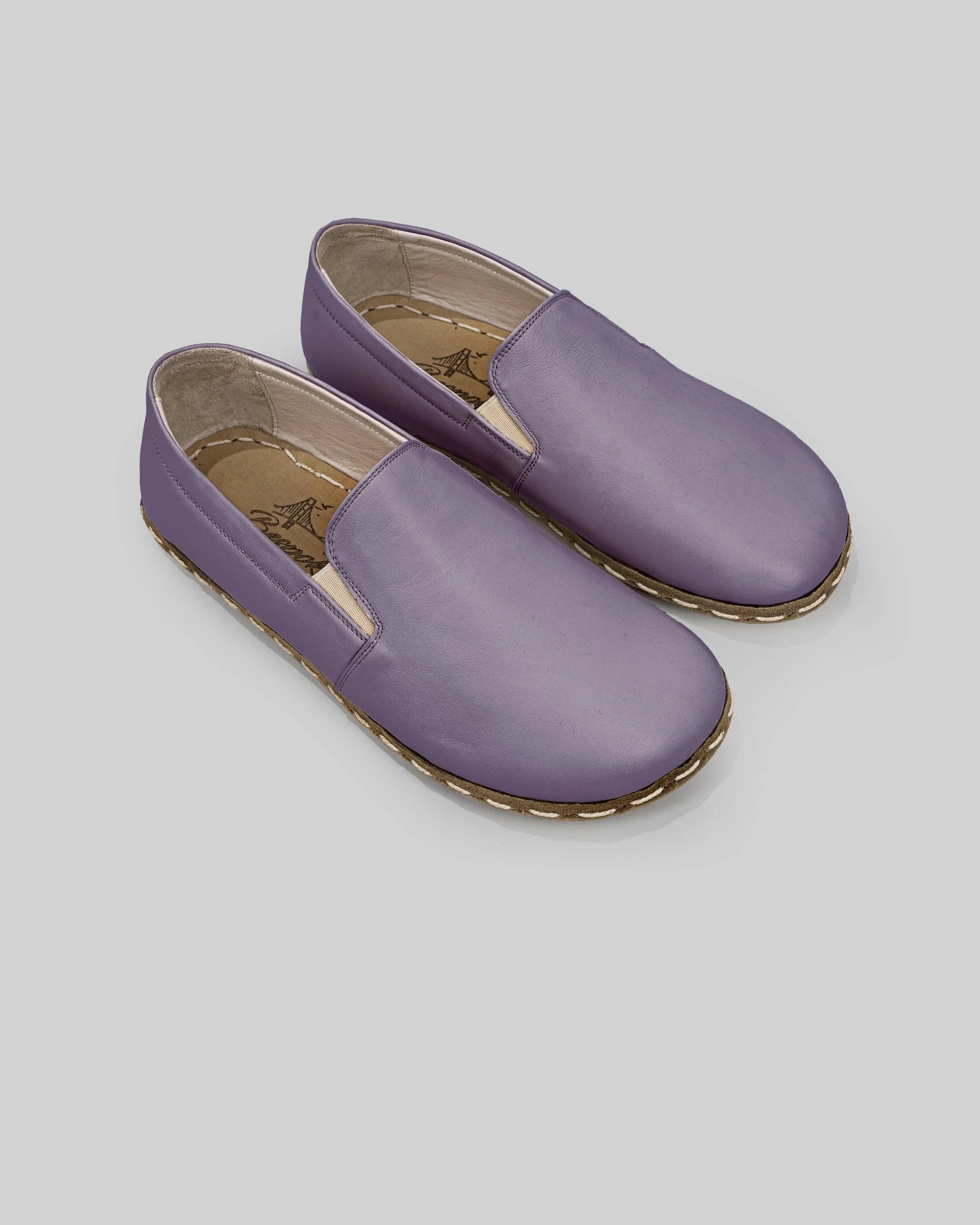 Women's Purple Barefoot Shoes - Handcrafted Calf Leather Wide Toe Box | Bespoky