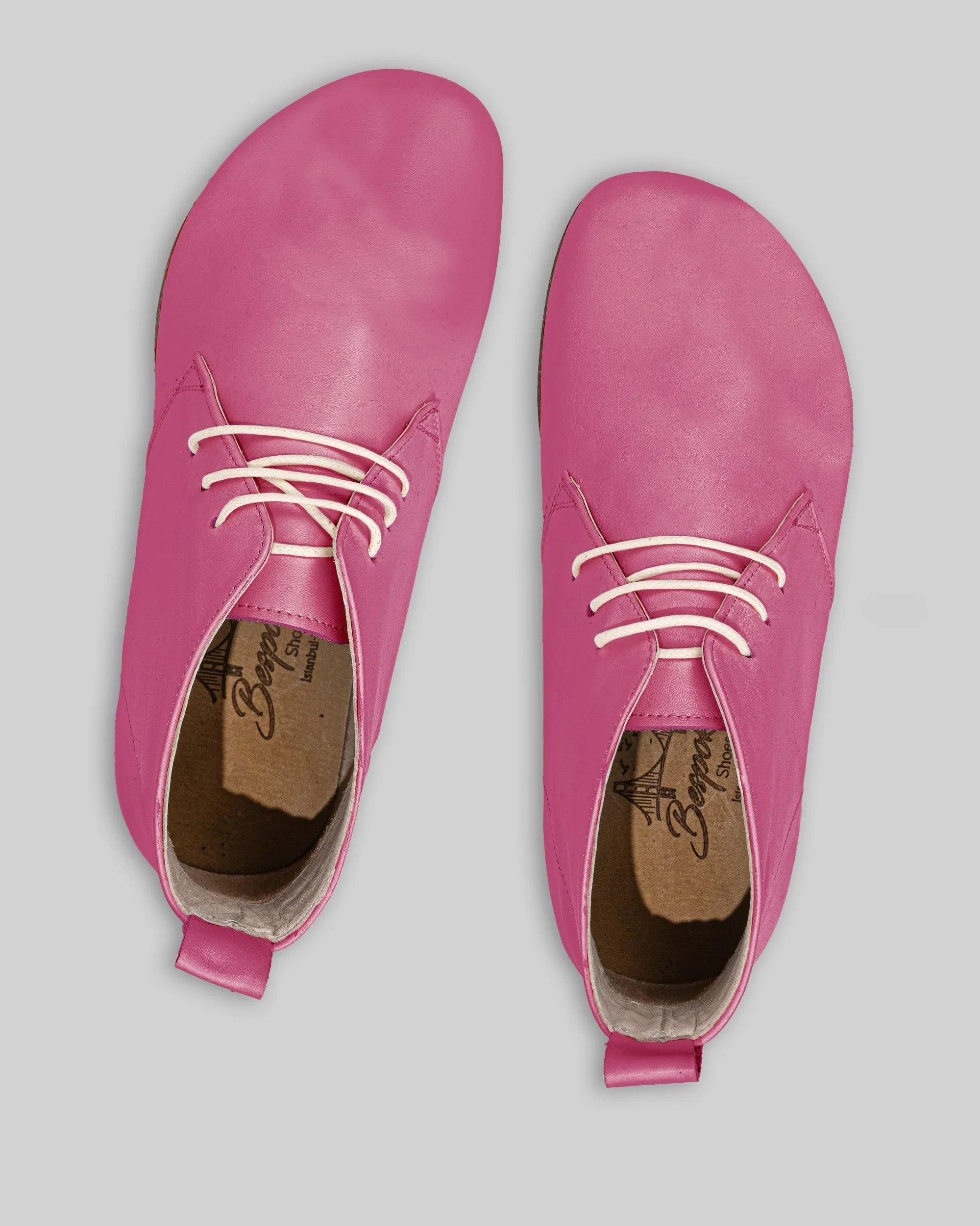 Side view Fuchsia Ankle Boots - Calf Leather Zero Drop | Bespoky