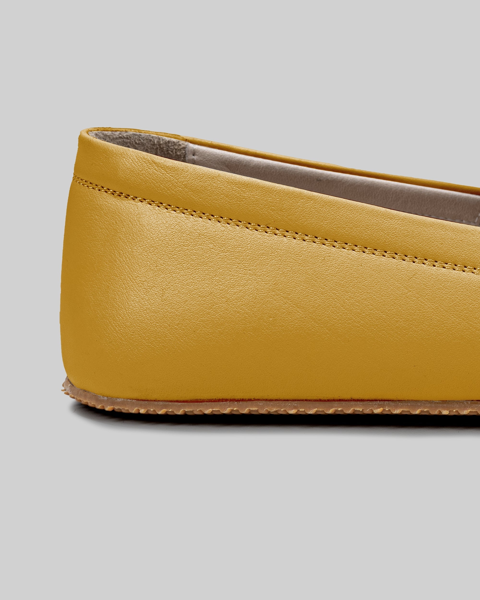 Top view Mustard Barefoot Shoes - Handcrafted Calf Leather | Bespoky