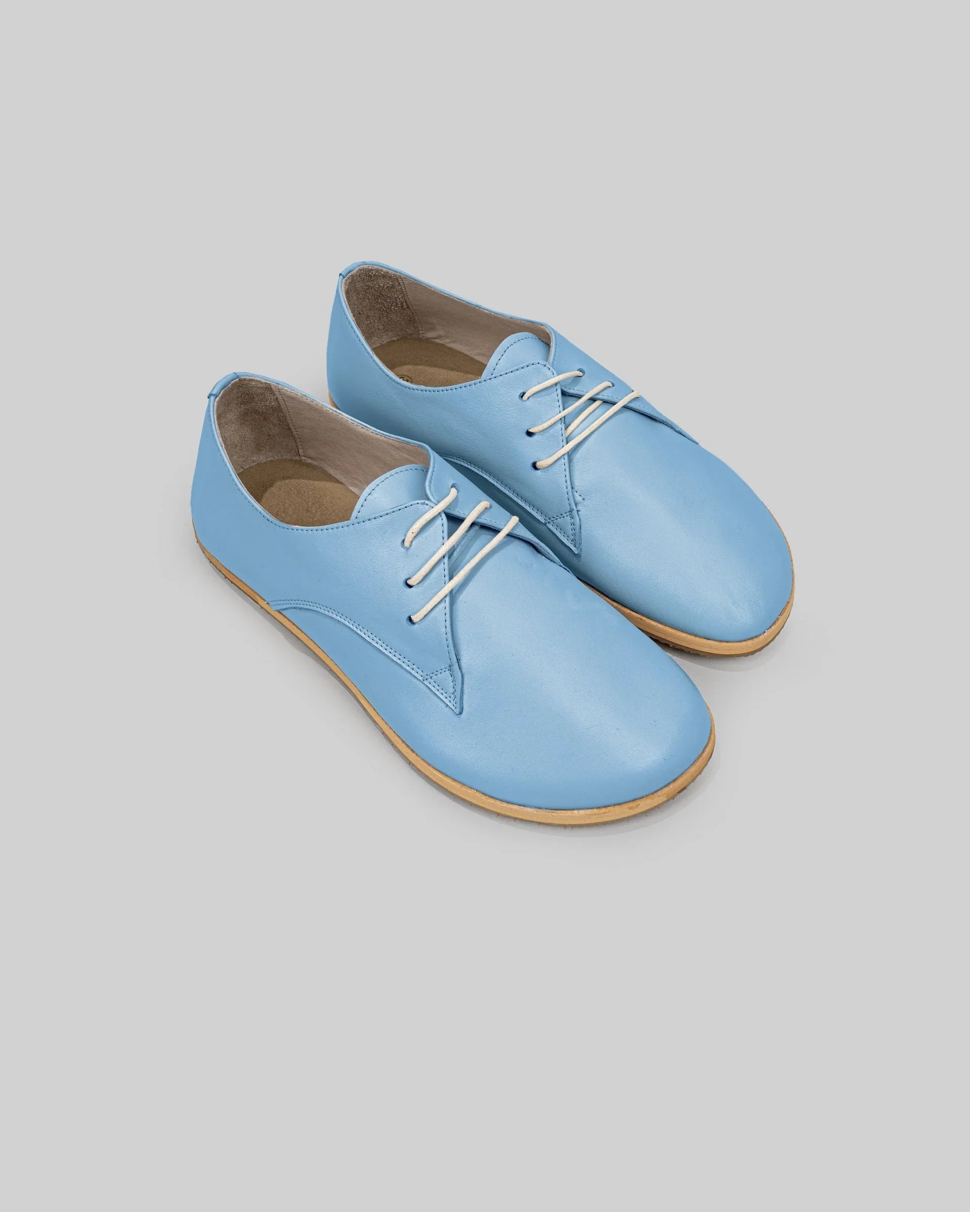 Men's Baby Blue Oxford Shoes - Handcrafted Calf Leather Wide Toe Box | Bespoky