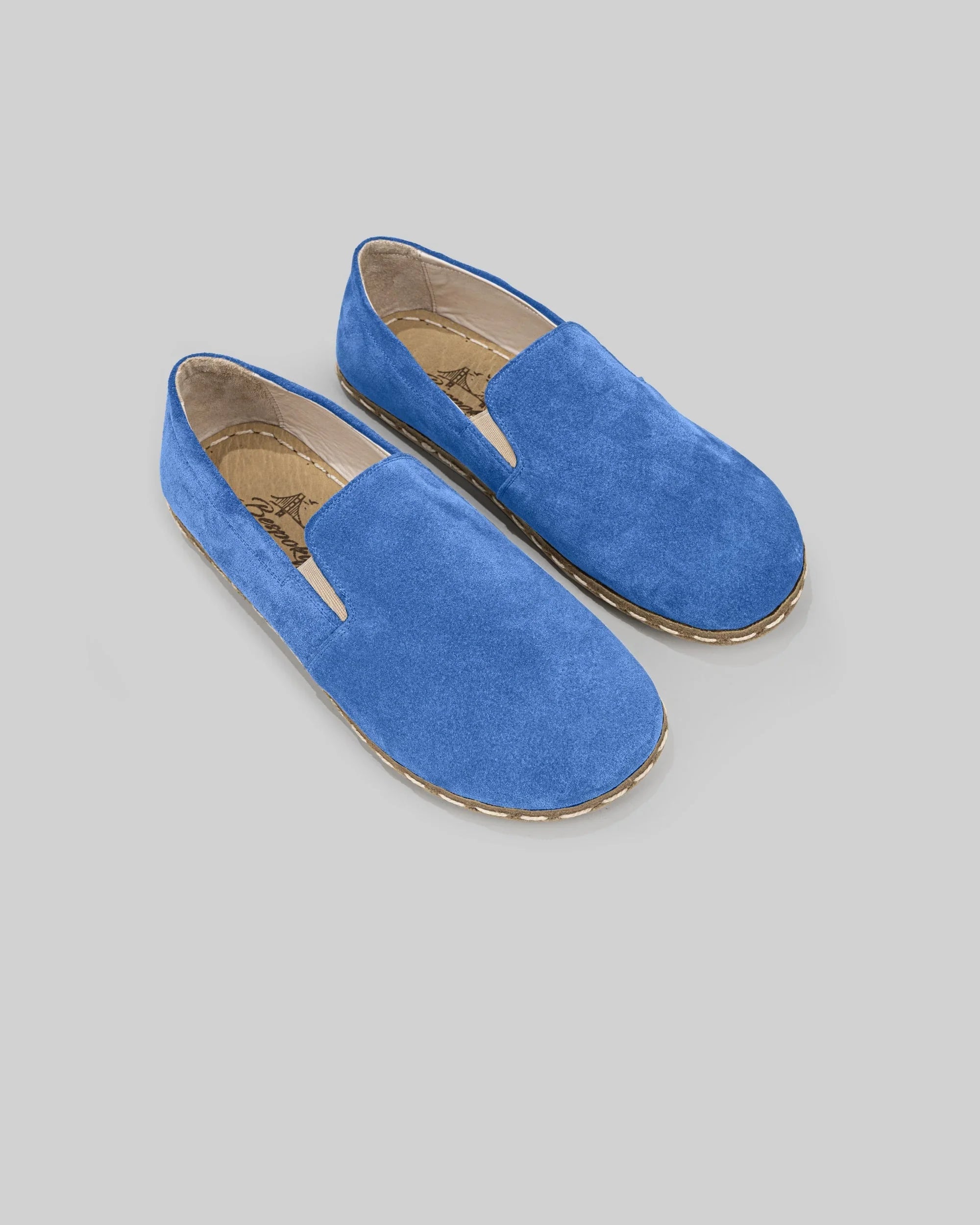 Women's Blue Barefoot Shoes - Handcrafted Calf Leather Wide Toe Box | Bespoky